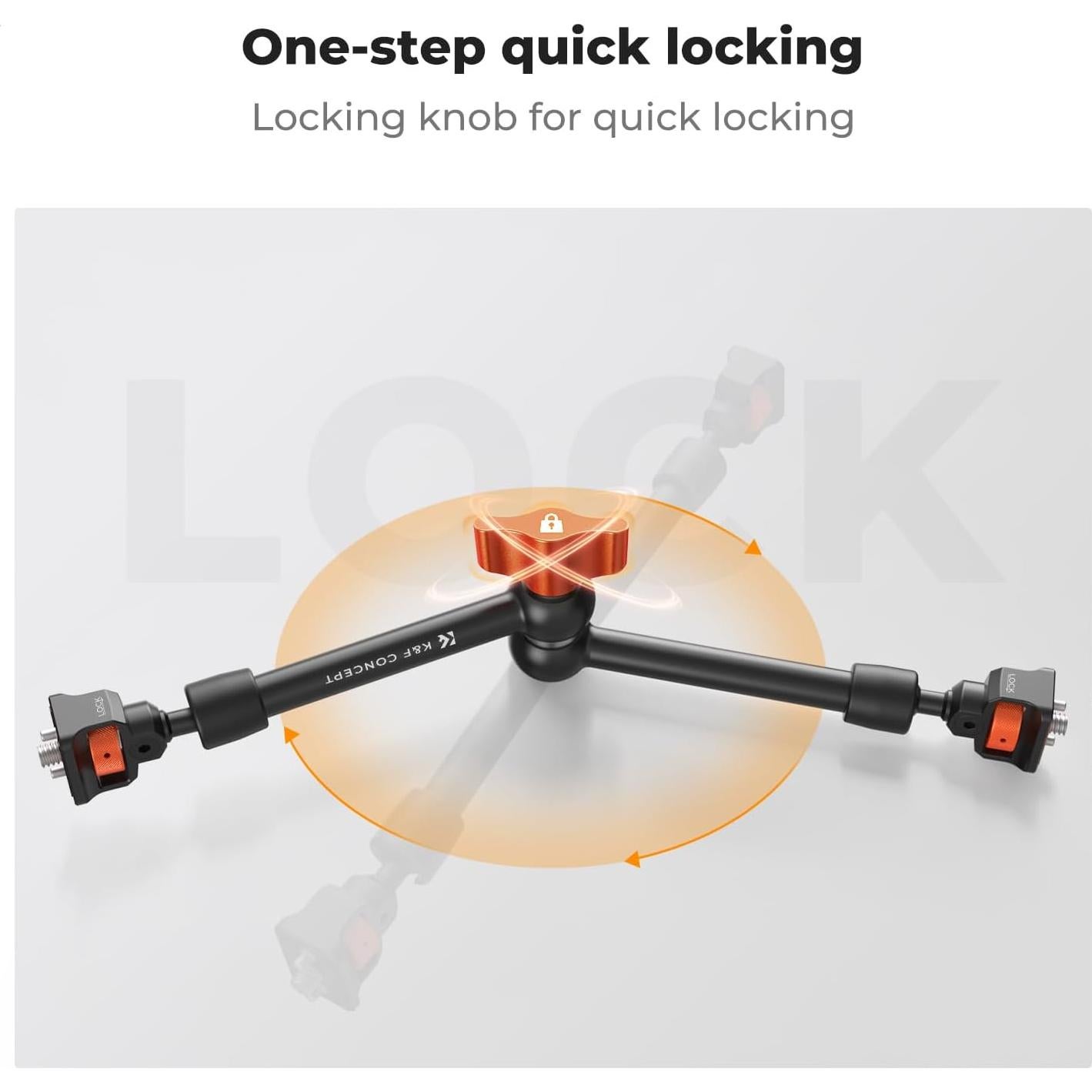 K&F CONCEPT Brazo Mágico 28 cm con Abrazadera 360° para Cámara