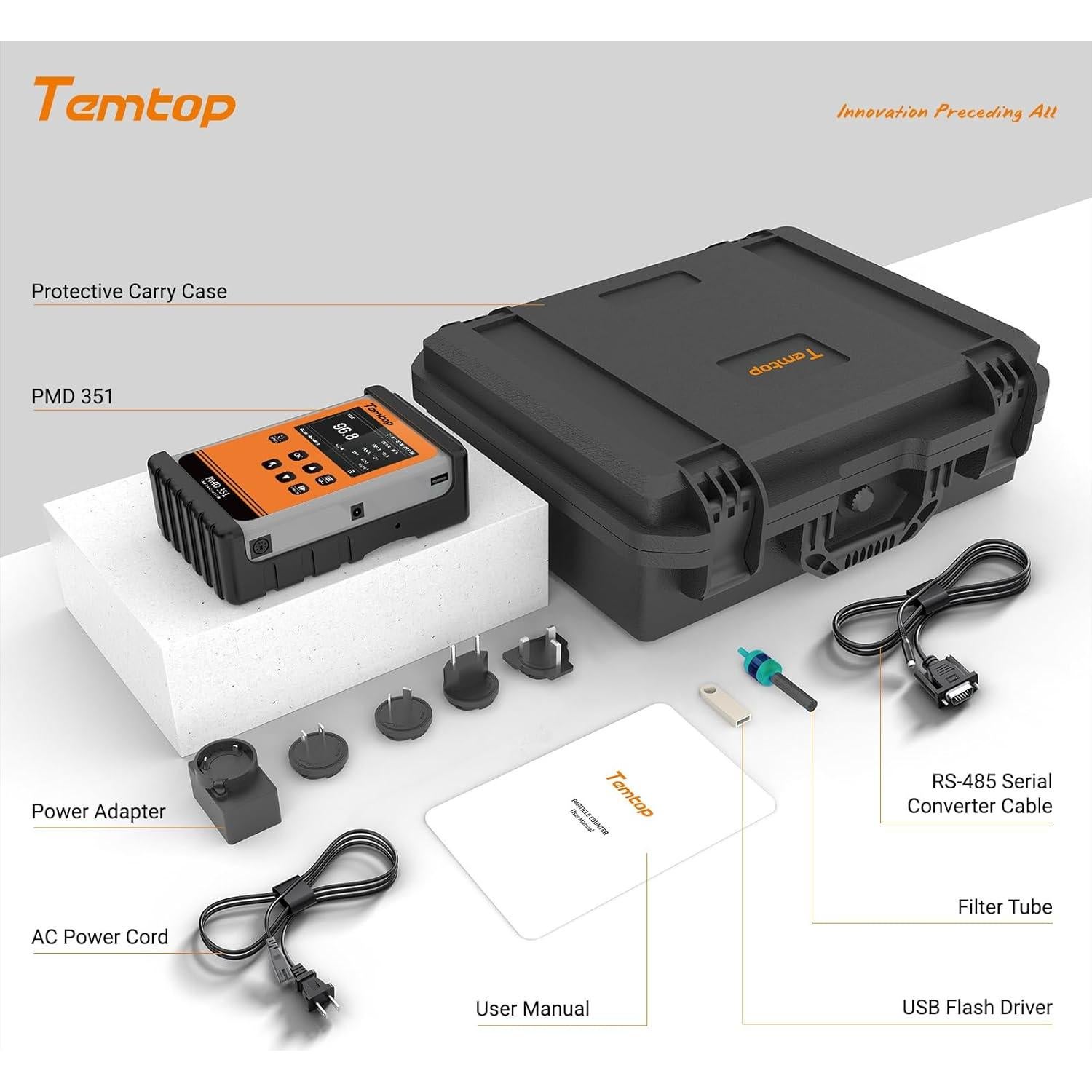 Monitor de Calidad del Aire Temtop PMD 351 Portátil RS-485