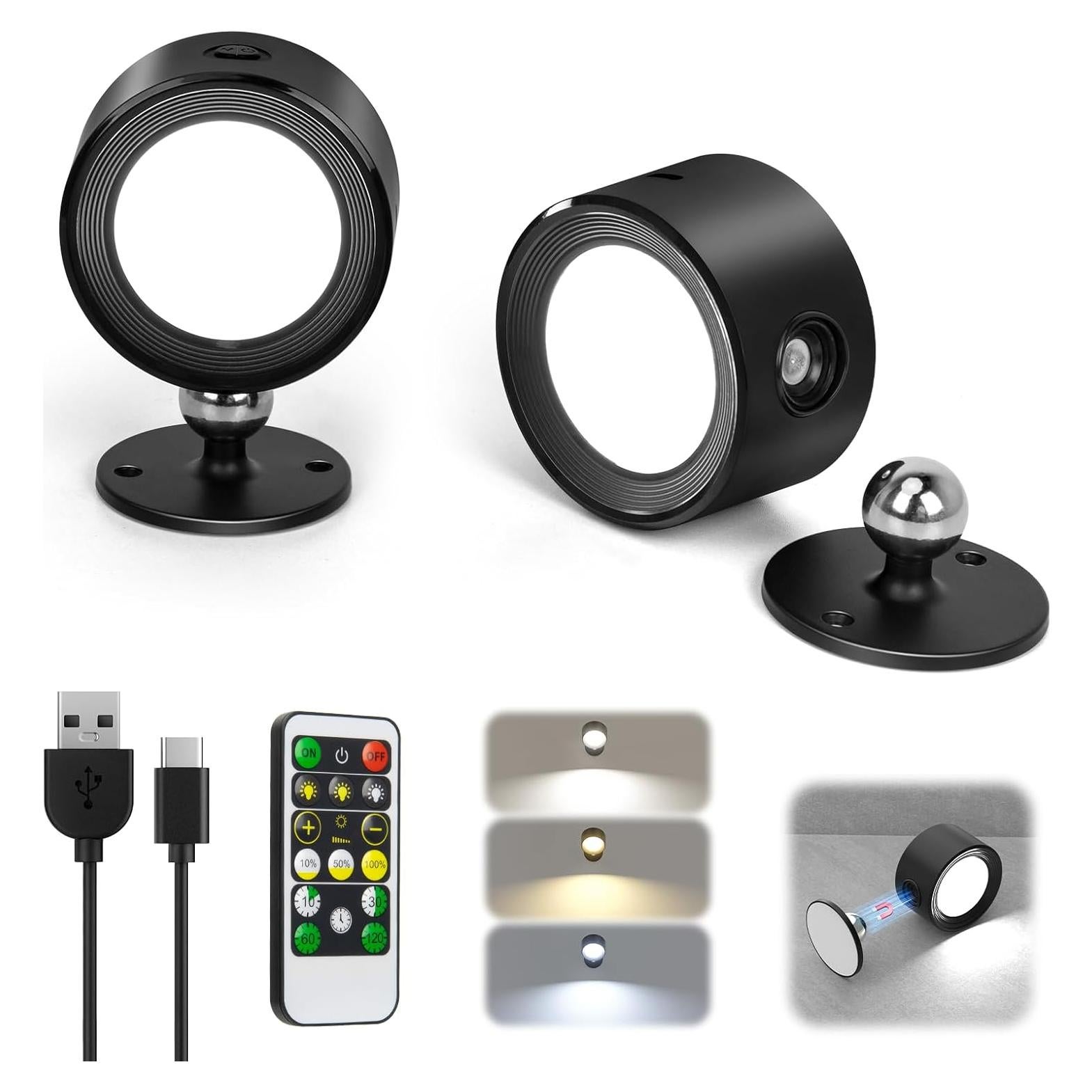 Luces de Pared LED Racokky 2 Pcs 3 Temperaturas Regulables