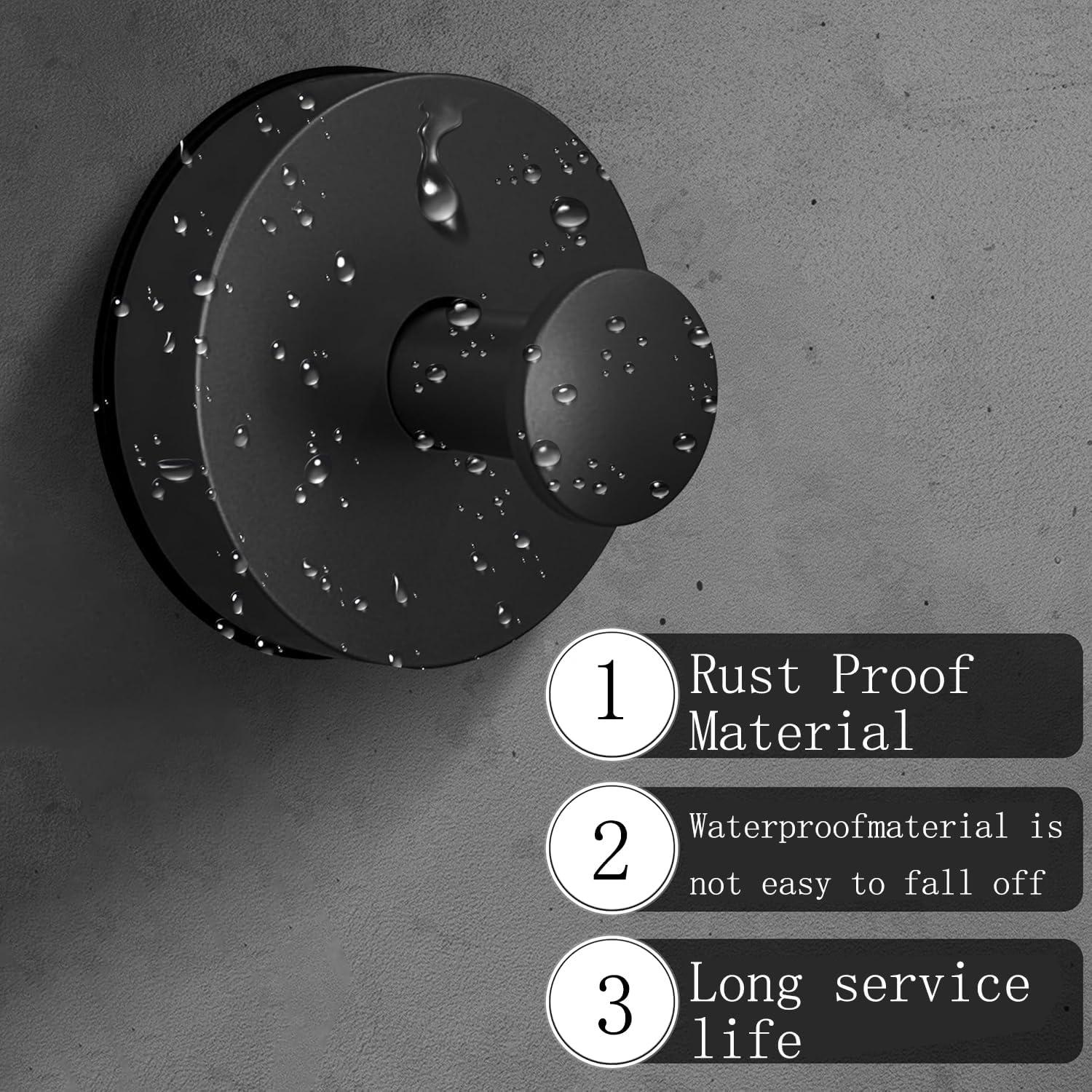 Ganchos de Ventosa Sin Perforación Podafu - Acero Inoxidable Negro