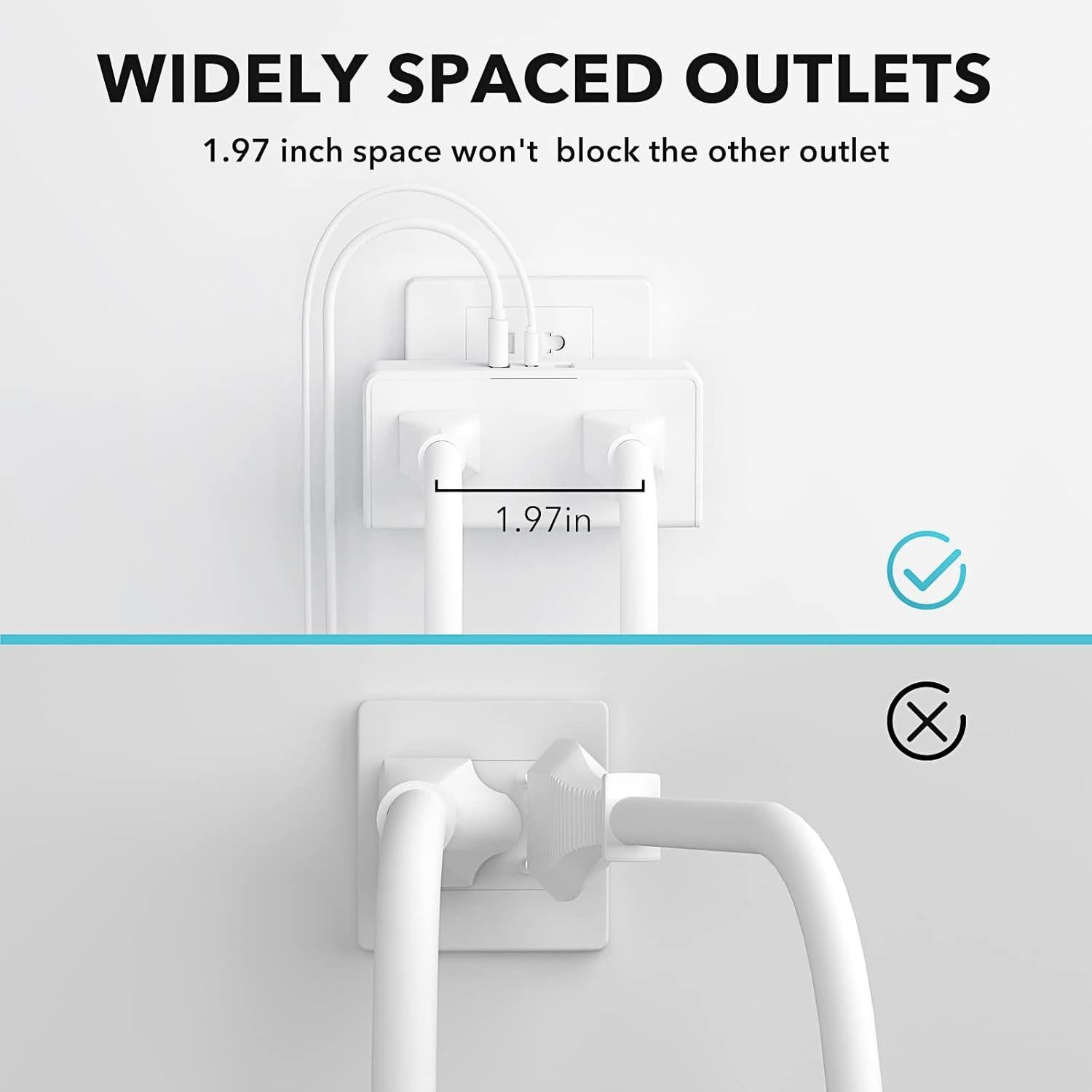 Extensor de Enchufe BN-LINK con 2 USB-A y 1 USB-C 2 Salidas