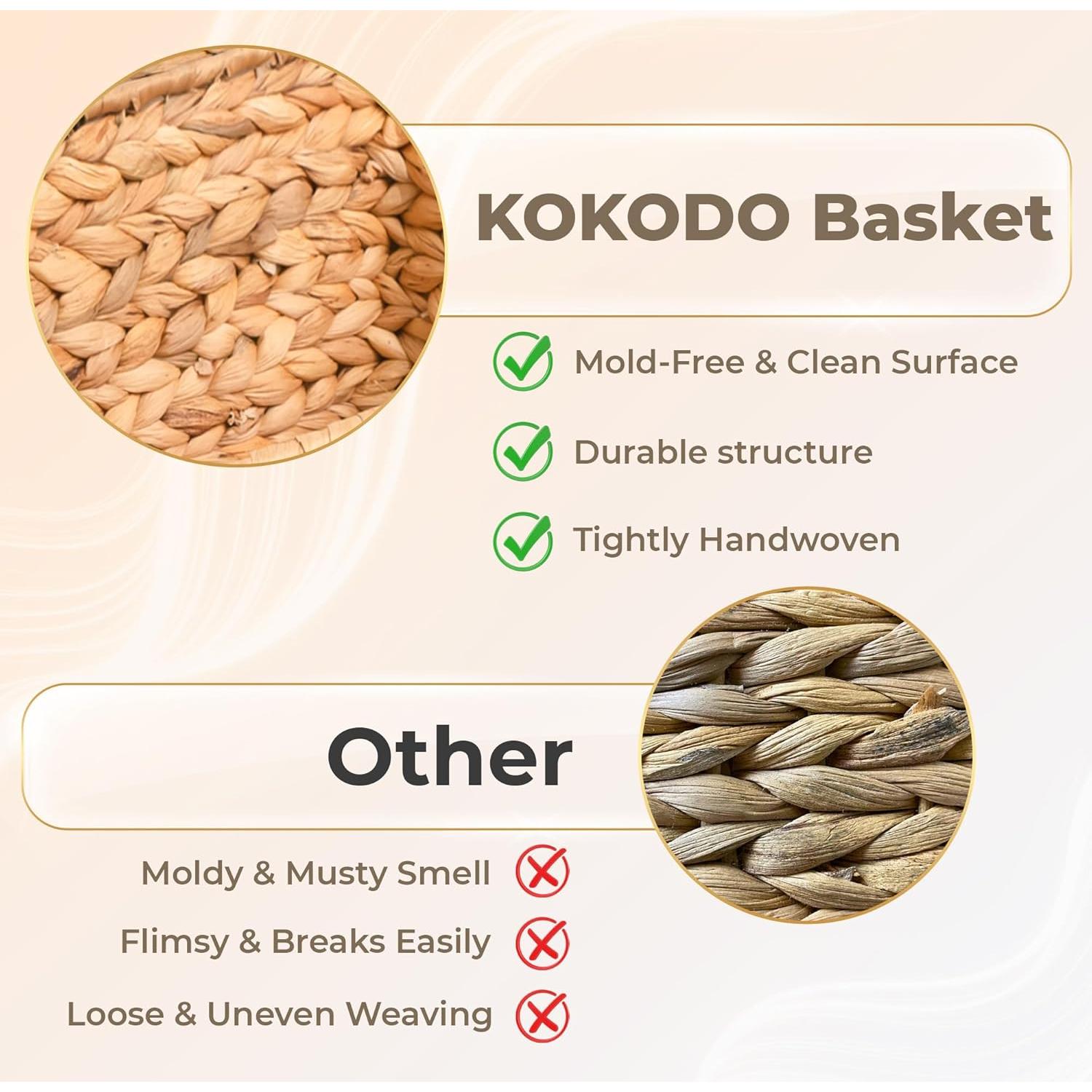 KOKODO Cestas de Almacenamiento Rectangulares Medianas 2 Piezas