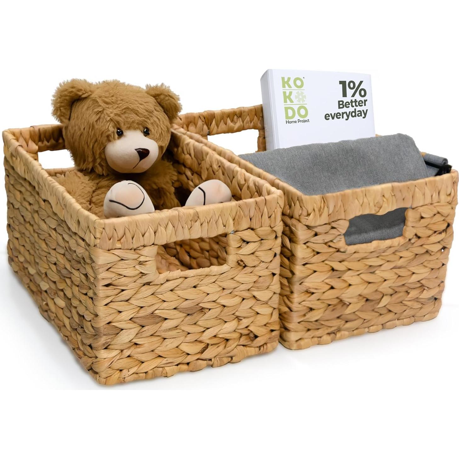 KOKODO Cestas de Almacenamiento Rectangulares Medianas 2 Piezas