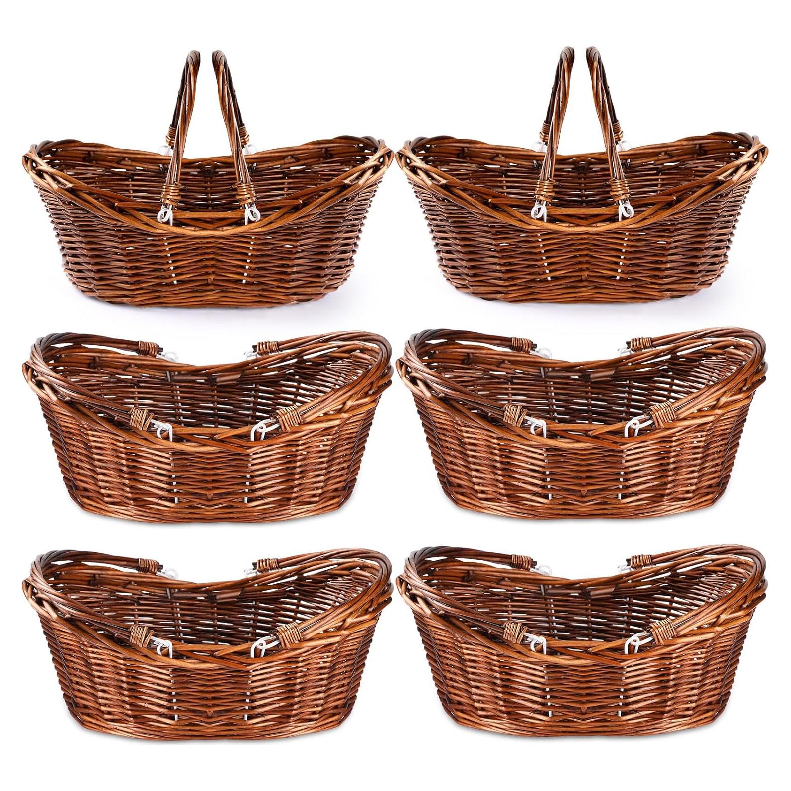 Cesta de Mimbre Wesiti 6 Pcs para Picnic y Almacenamiento