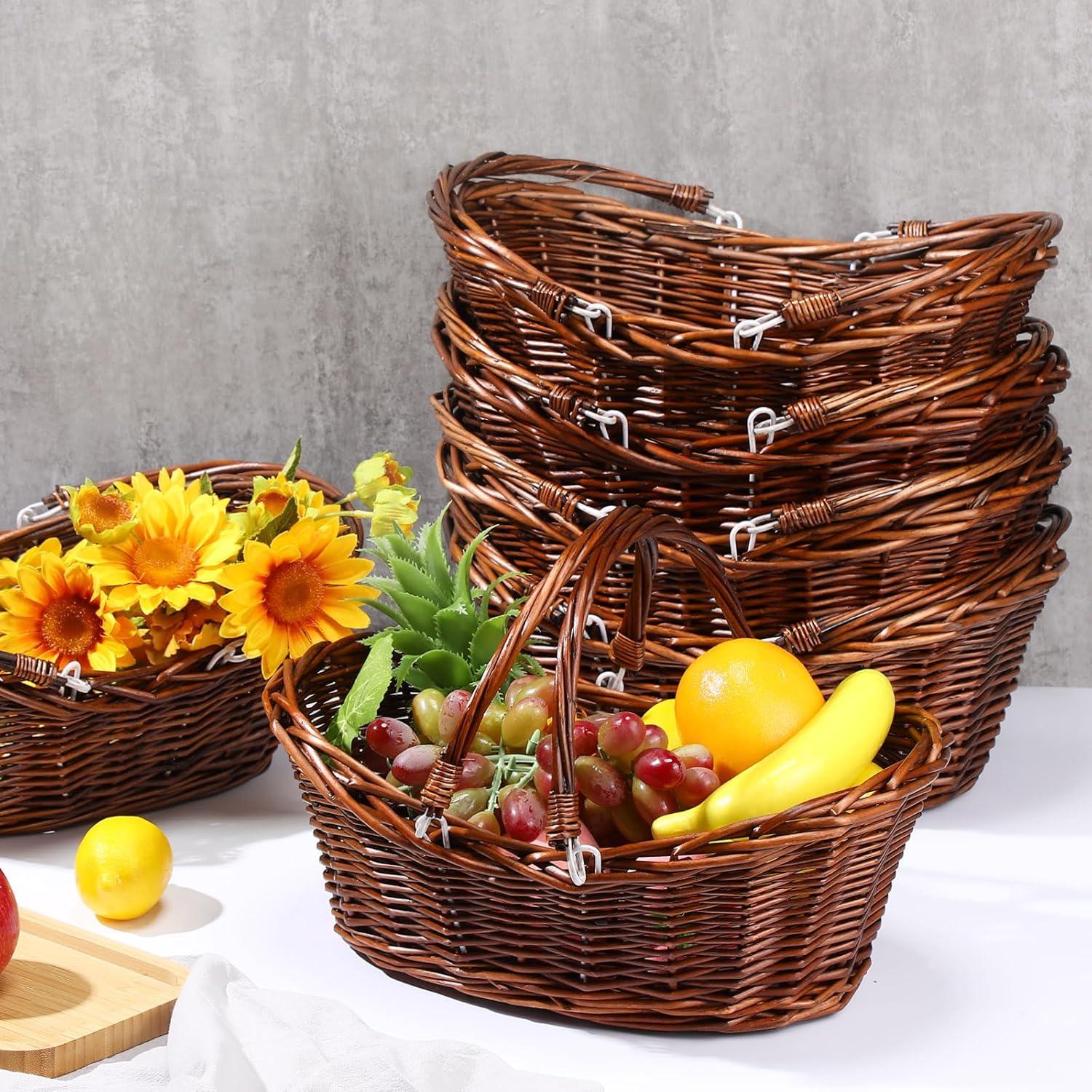 Cesta de Mimbre Wesiti 6 Pcs para Picnic y Almacenamiento