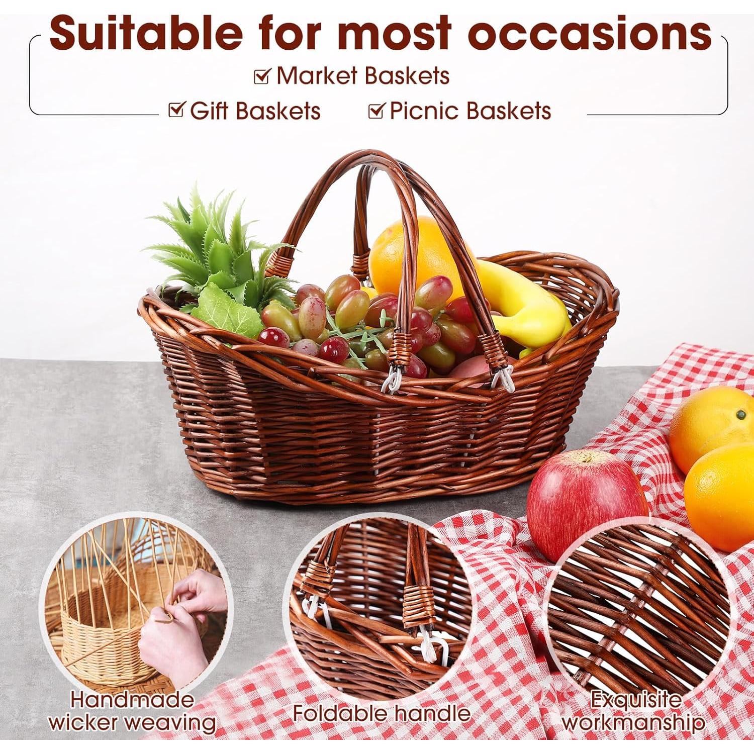 Cesta de Mimbre Wesiti 6 Pcs para Picnic y Almacenamiento