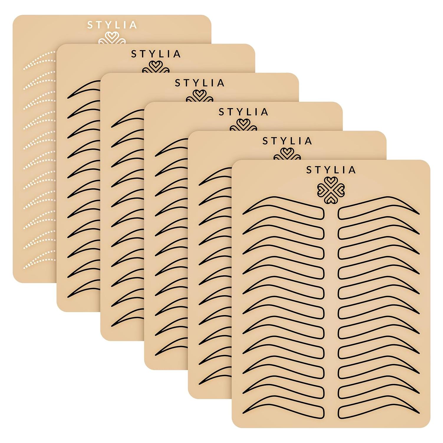 Hoja de Piel Falsa para Microblading Stylia 15x20 cm - 5 Negros + 1 Blanco