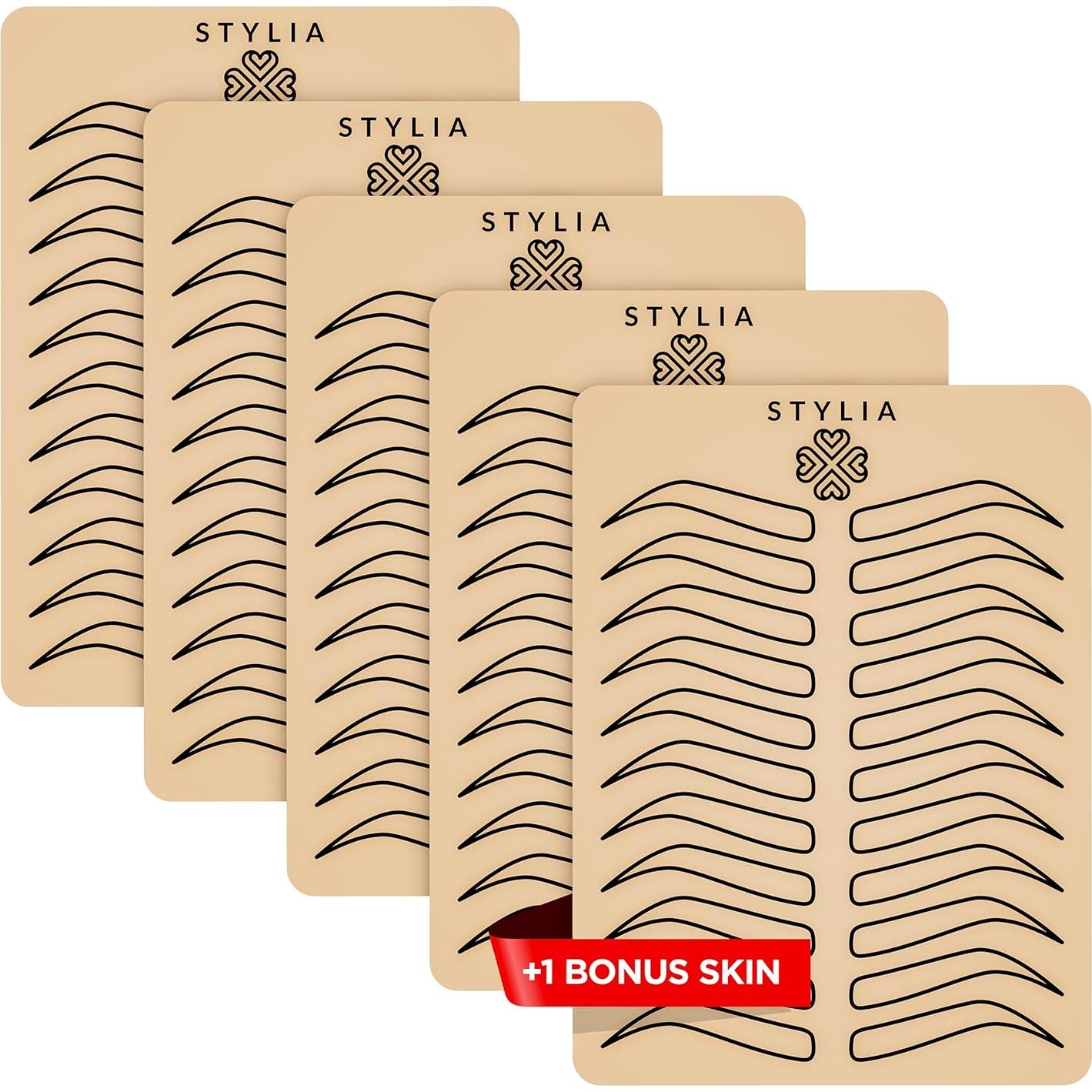 Hoja de Piel Falsa para Microblading Stylia 15x20 cm - 5 Negros + 1 Blanco