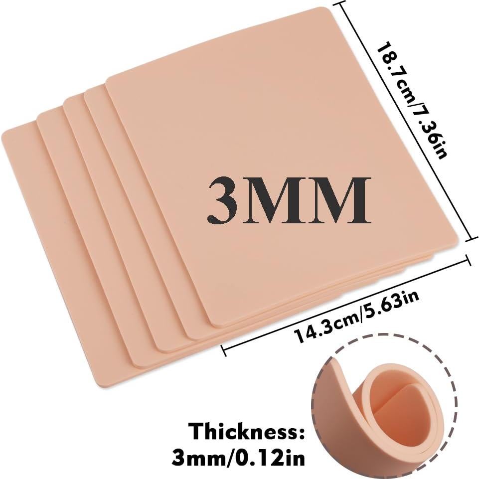 Kit de Piel Falsa de Tatuaje Rayyl 3MM - 3 Piezas + 10 Papeles