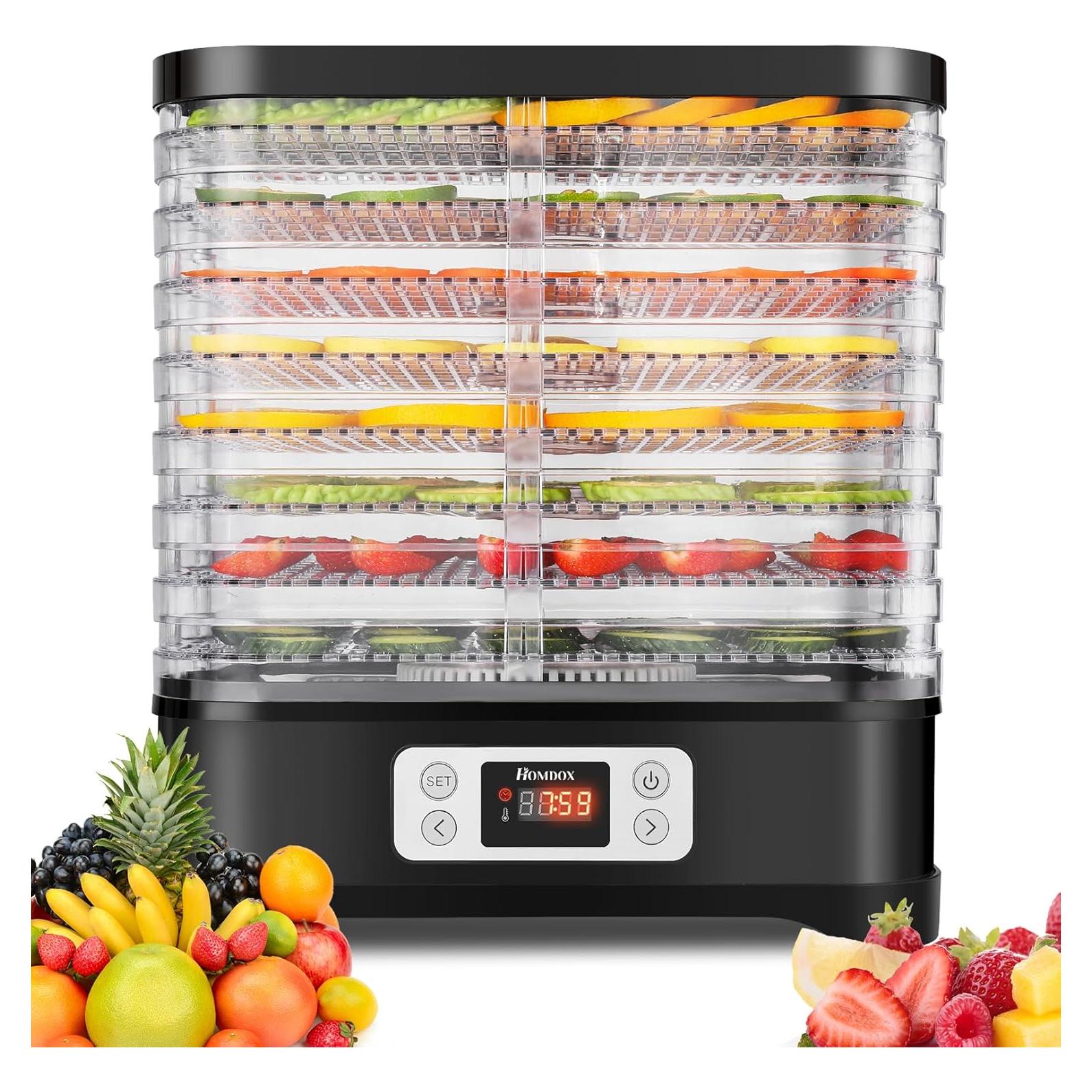 Deshidratadora de Alimentos COOCHEER 400W 8 Bandejas Negra