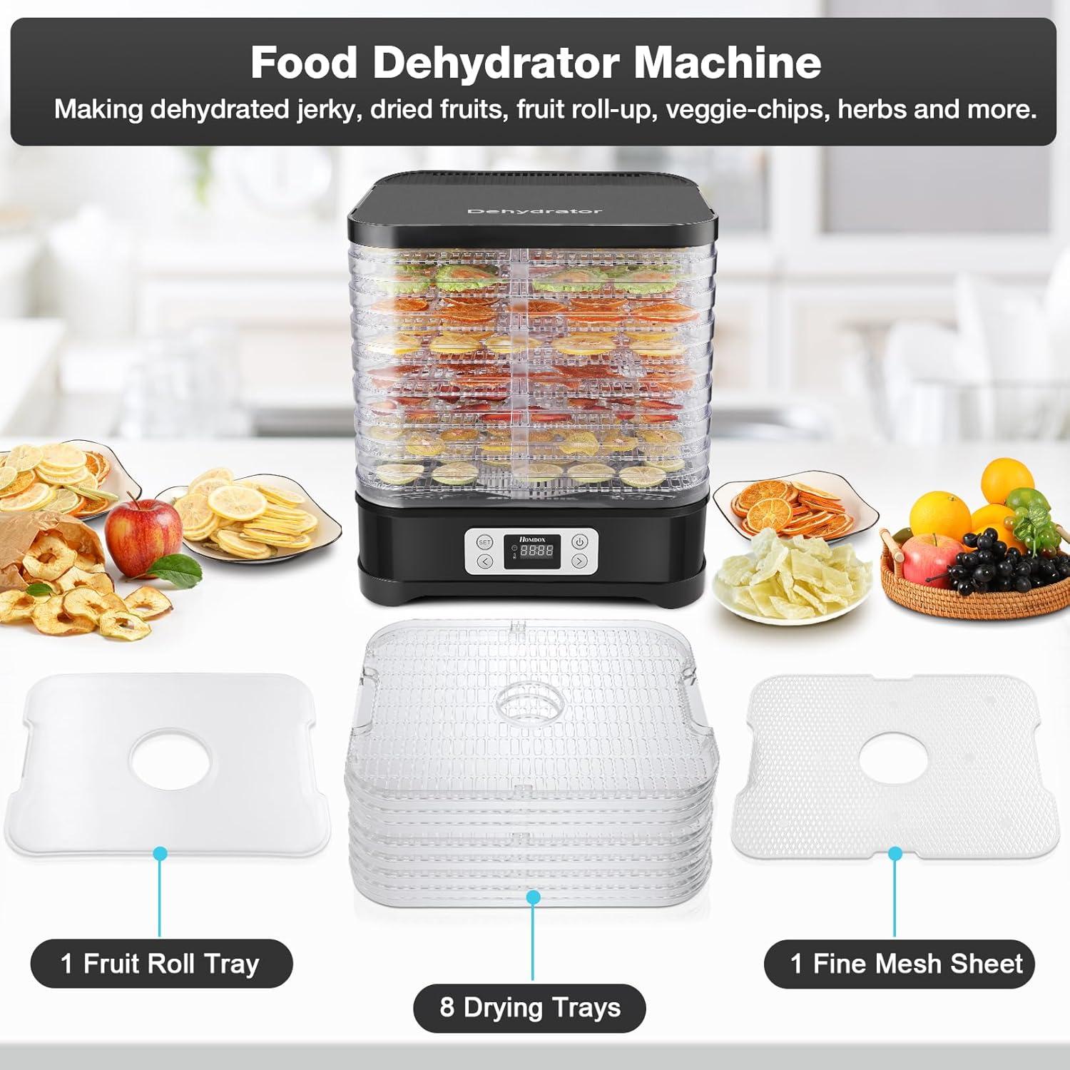 Deshidratadora de Alimentos COOCHEER 400W 8 Bandejas Negra