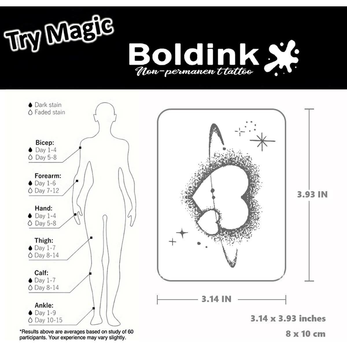 Tatuajes Temporales Boldink Halo de Amor - Impermeables 15 Días