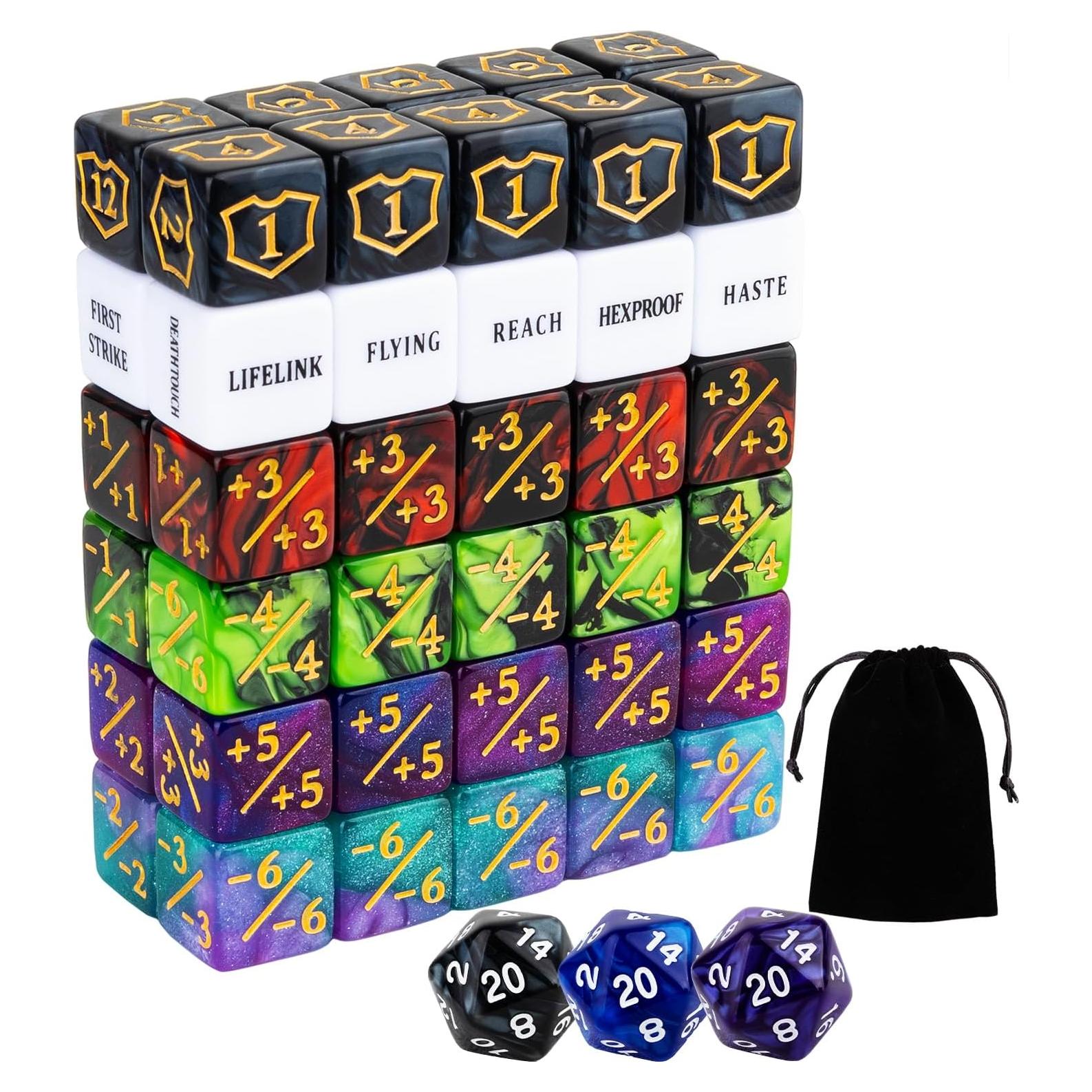 63 Piezas Contadores de Dados MTG LAMJAM Acrílico para Juegos