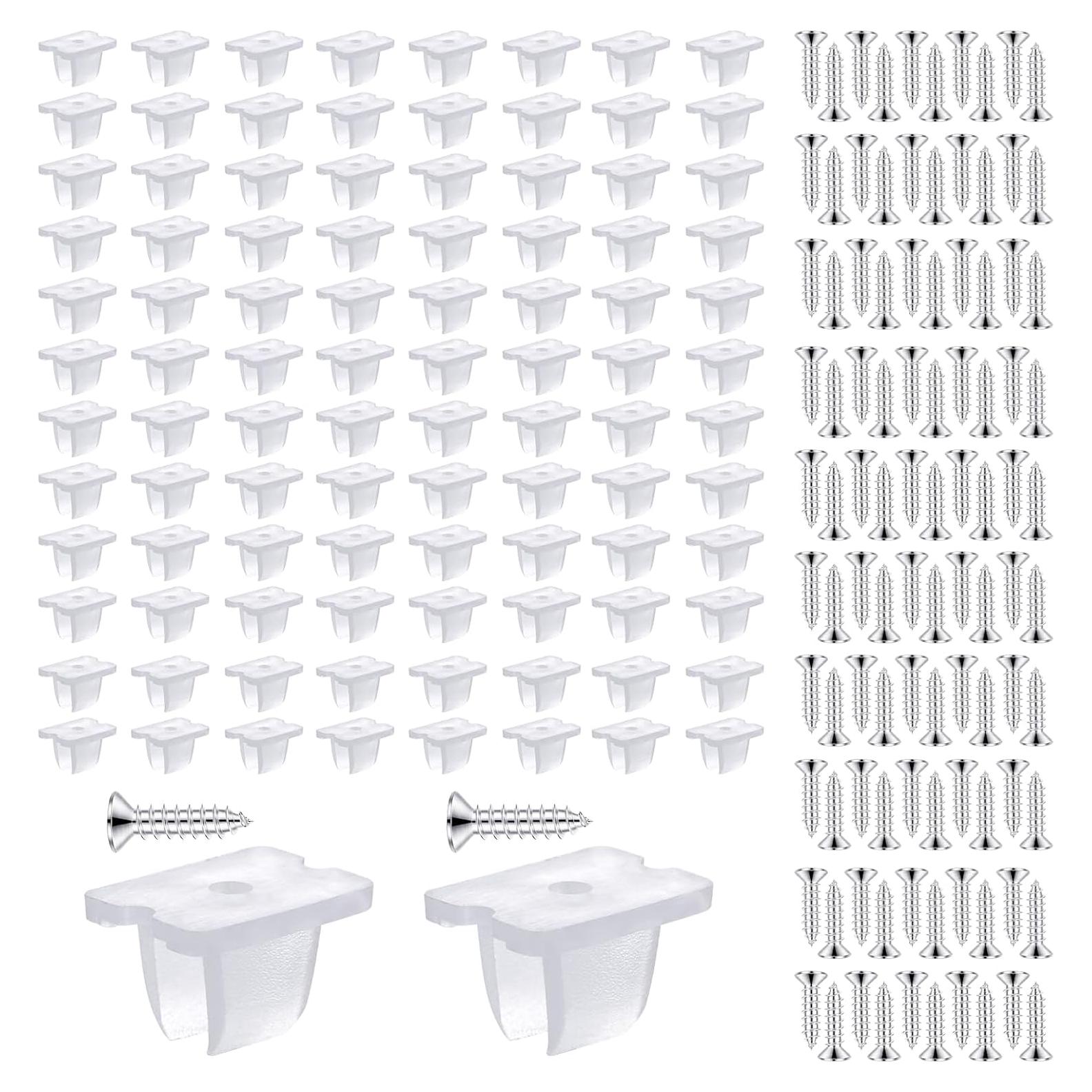 Clips de Montaje para Tiras LED Sliverdew 100 Pcs Transparente