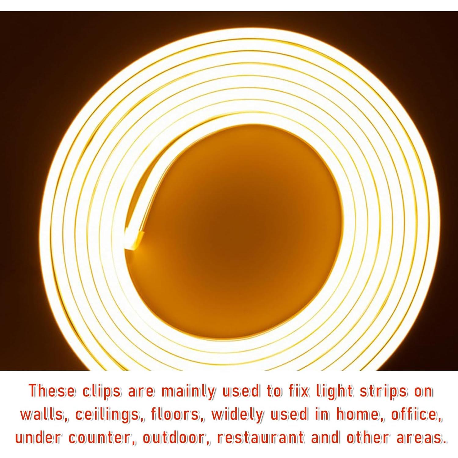 Clips de Montaje para Tiras LED Sliverdew 100 Pcs Transparente