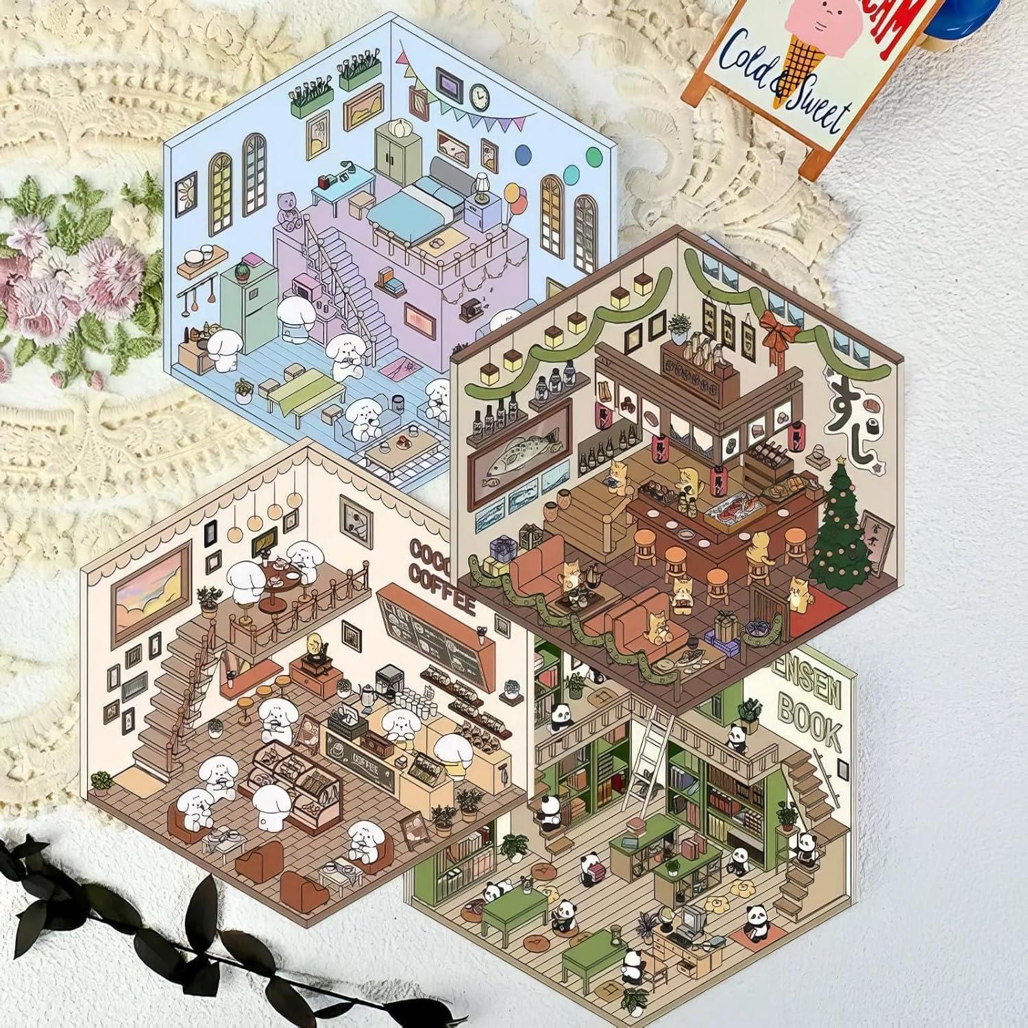 Pegatinas 3D EUTVIBRP para Decoración Creativa - 4 Escenas