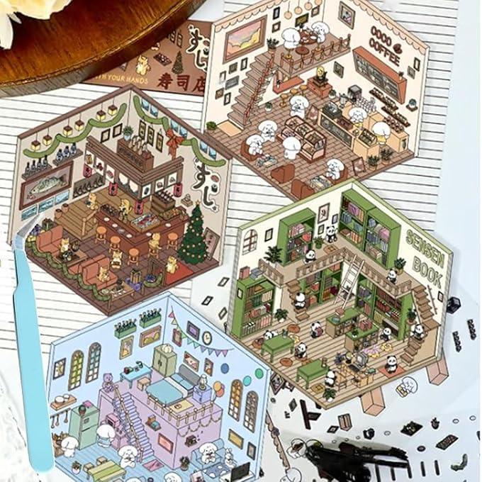 Pegatinas 3D EUTVIBRP para Decoración Creativa - 4 Escenas