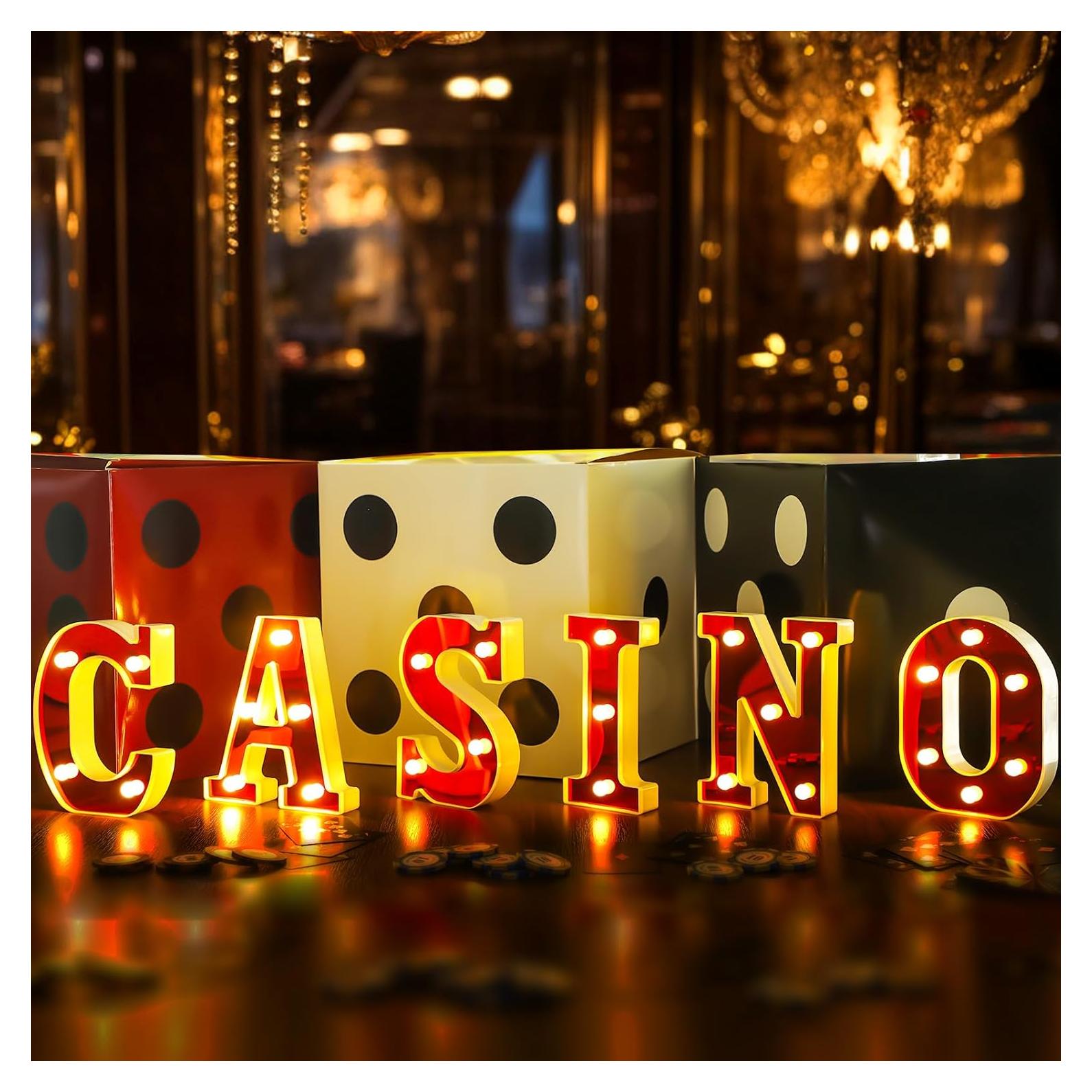 Letrero Iluminado Casino Aurelema 34x15cm LED Decorativo