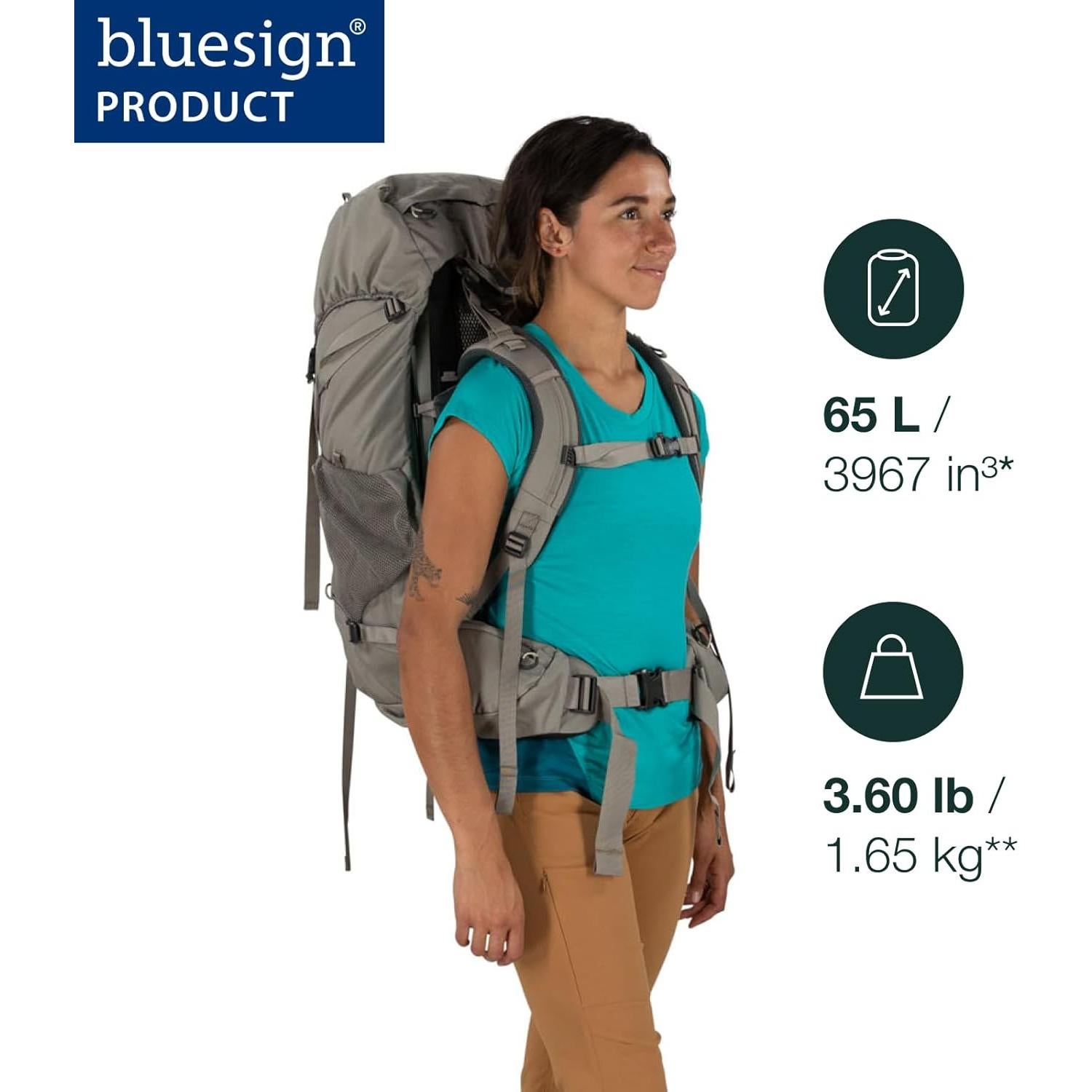 Mochila de senderismo Osprey Renn 65L Mujeres Azul/Naranja