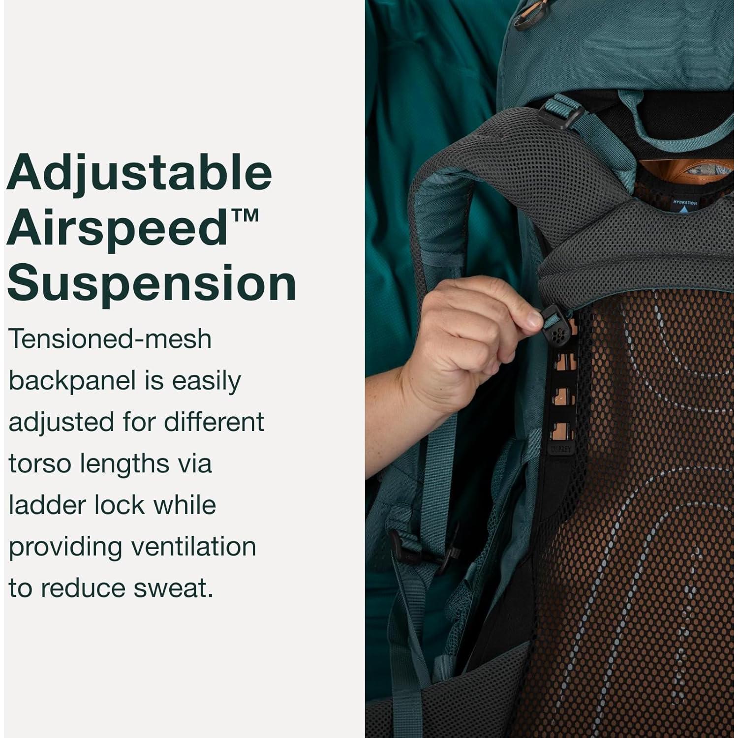 Mochila de senderismo Osprey Renn 65L Mujeres Azul/Naranja