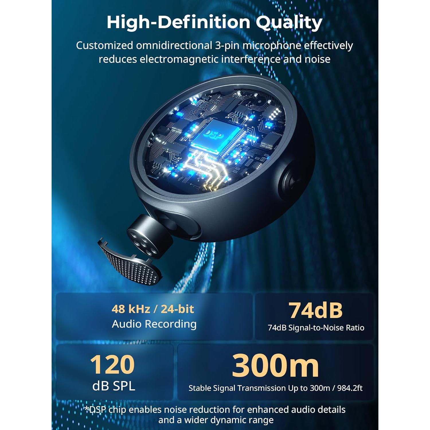 Micrófono Lavalier Inalámbrico SmallRig S60 USB-C 44H Batería