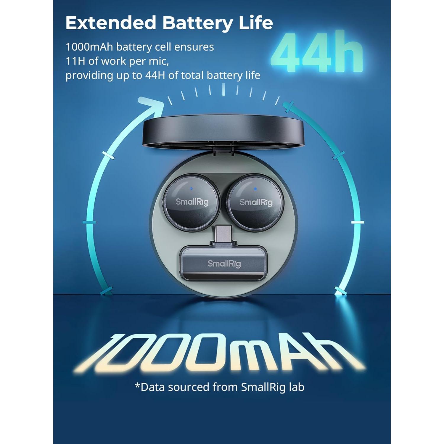 Micrófono Lavalier Inalámbrico SmallRig S60 USB-C 44H Batería