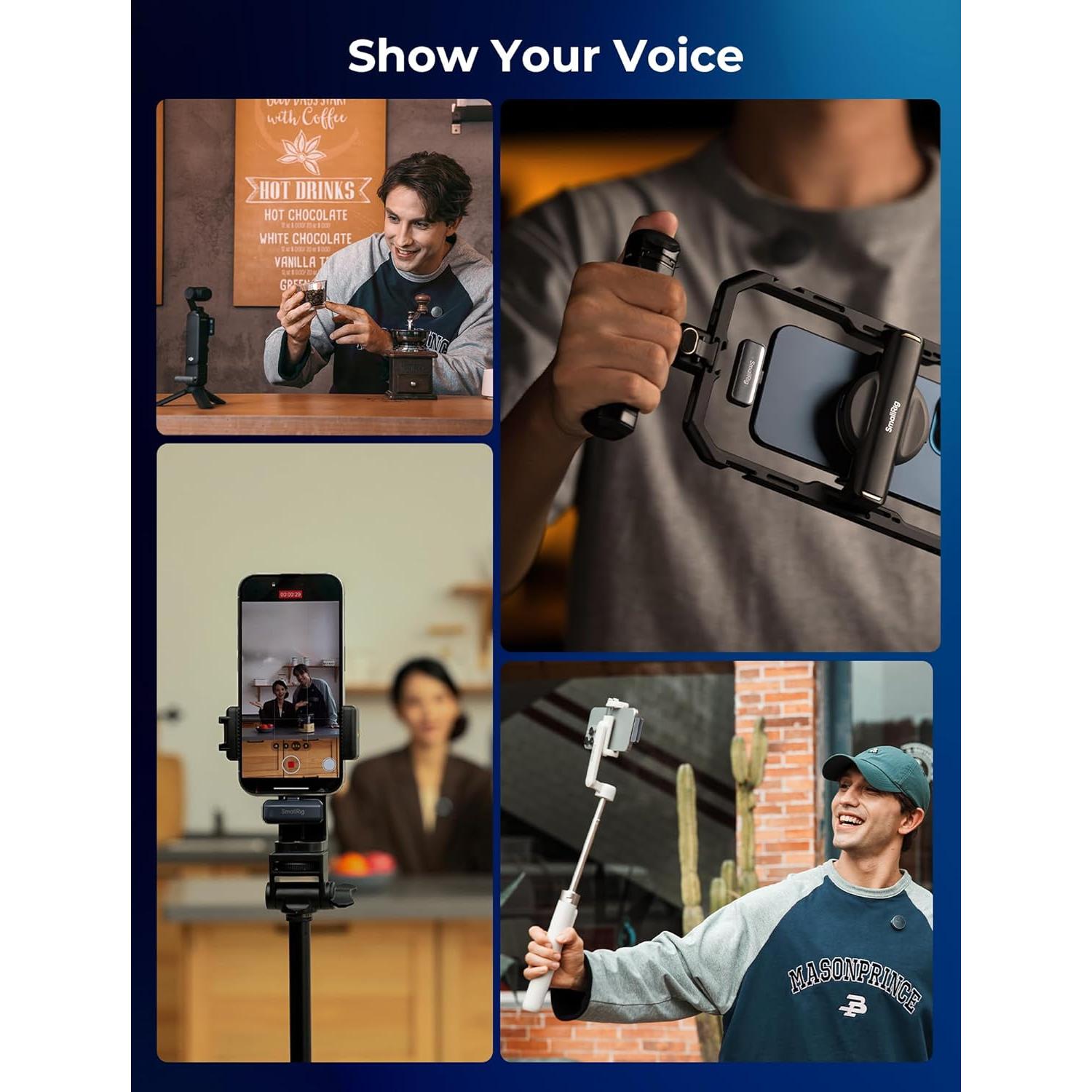 Micrófono Lavalier Inalámbrico SmallRig S60 USB-C 44H Batería