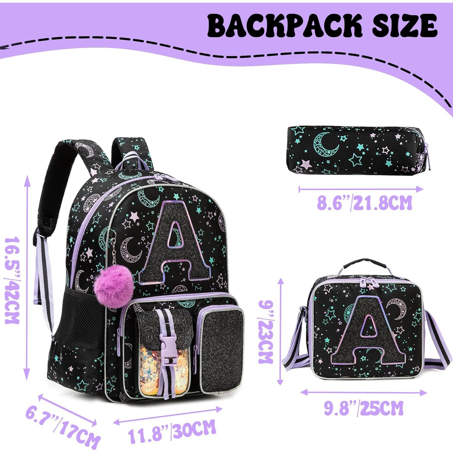 Mochila Escolar para Niñas Meetbelify con Caja de Almuerzo