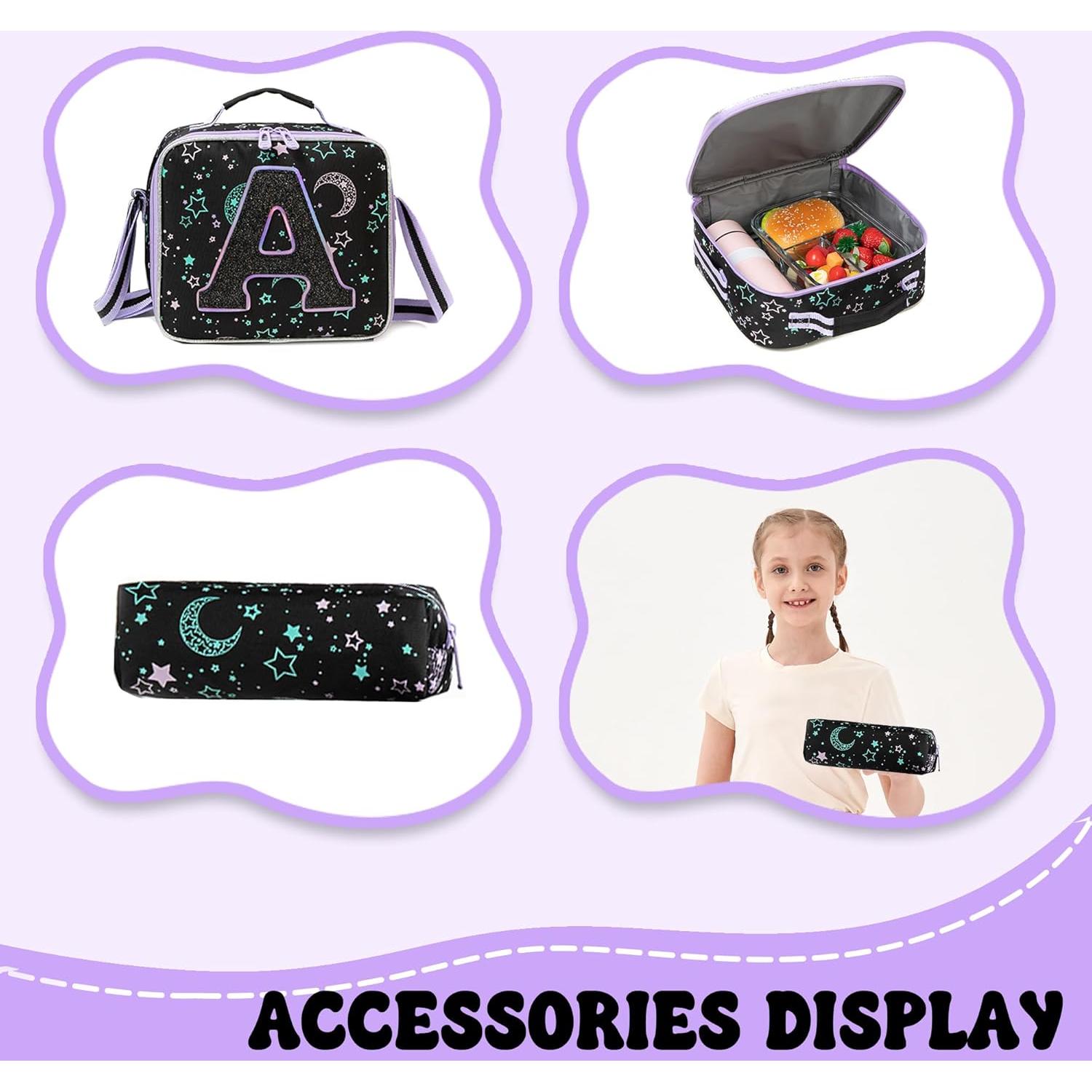 Mochila Escolar para Niñas Meetbelify con Caja de Almuerzo