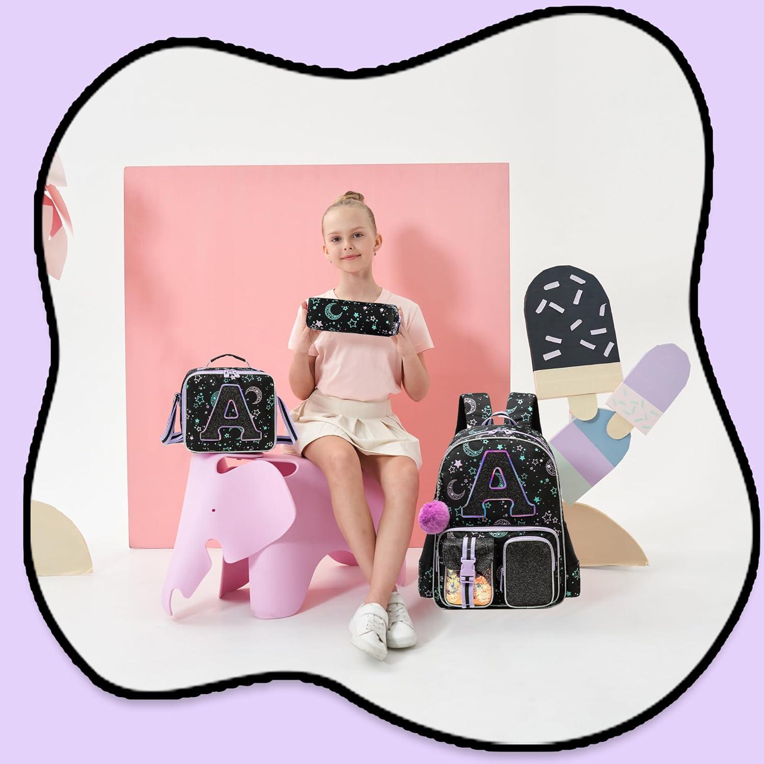 Mochila Escolar para Niñas Meetbelify con Caja de Almuerzo