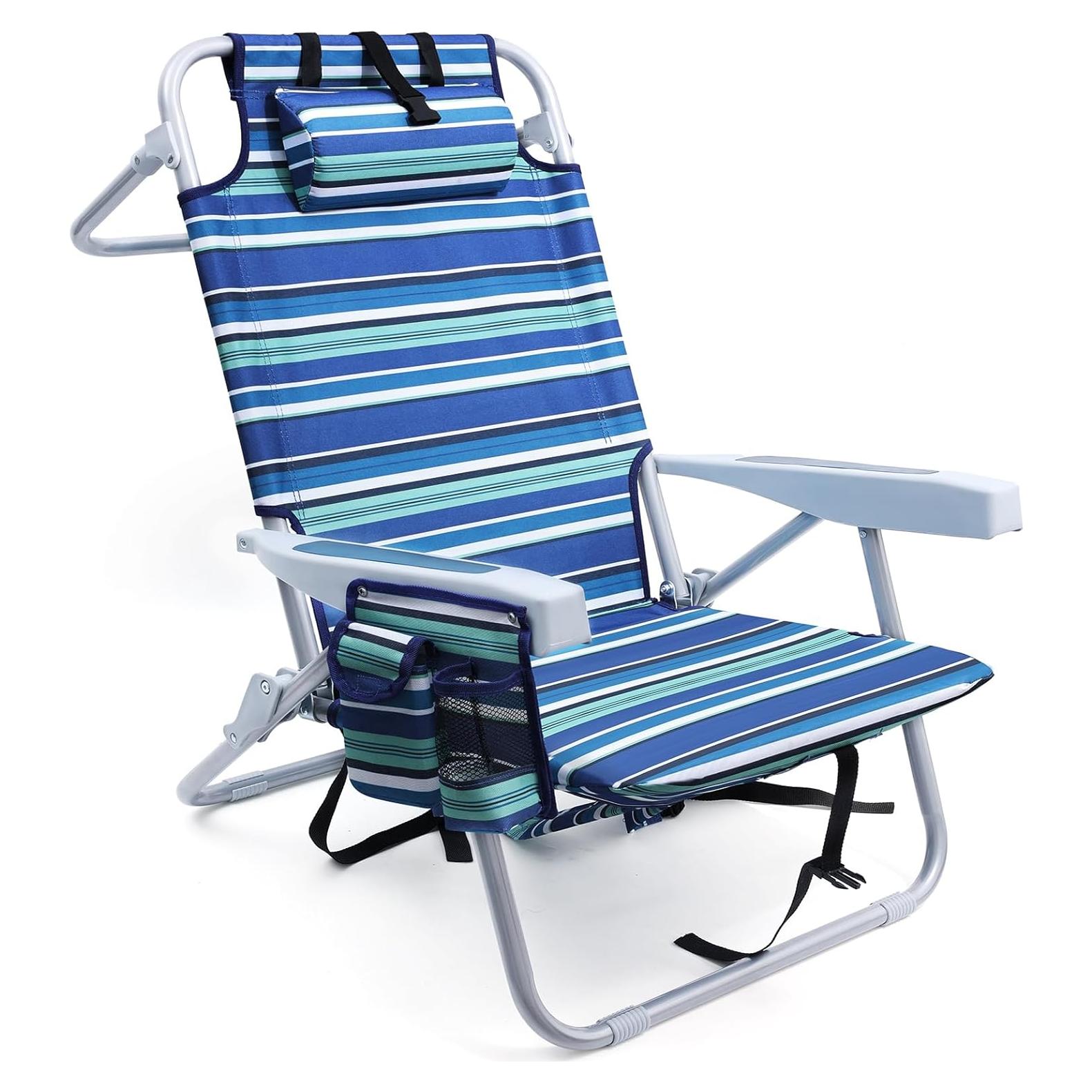 Silla de Playa Plegable Yestomo con Bolsa Enfriadora 350LBS