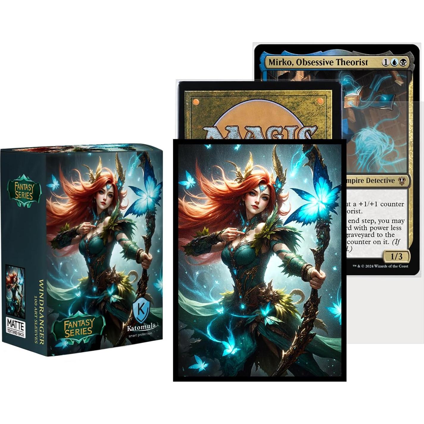 100 Fundas para Cartas Katomula WindRanger 66x88mm