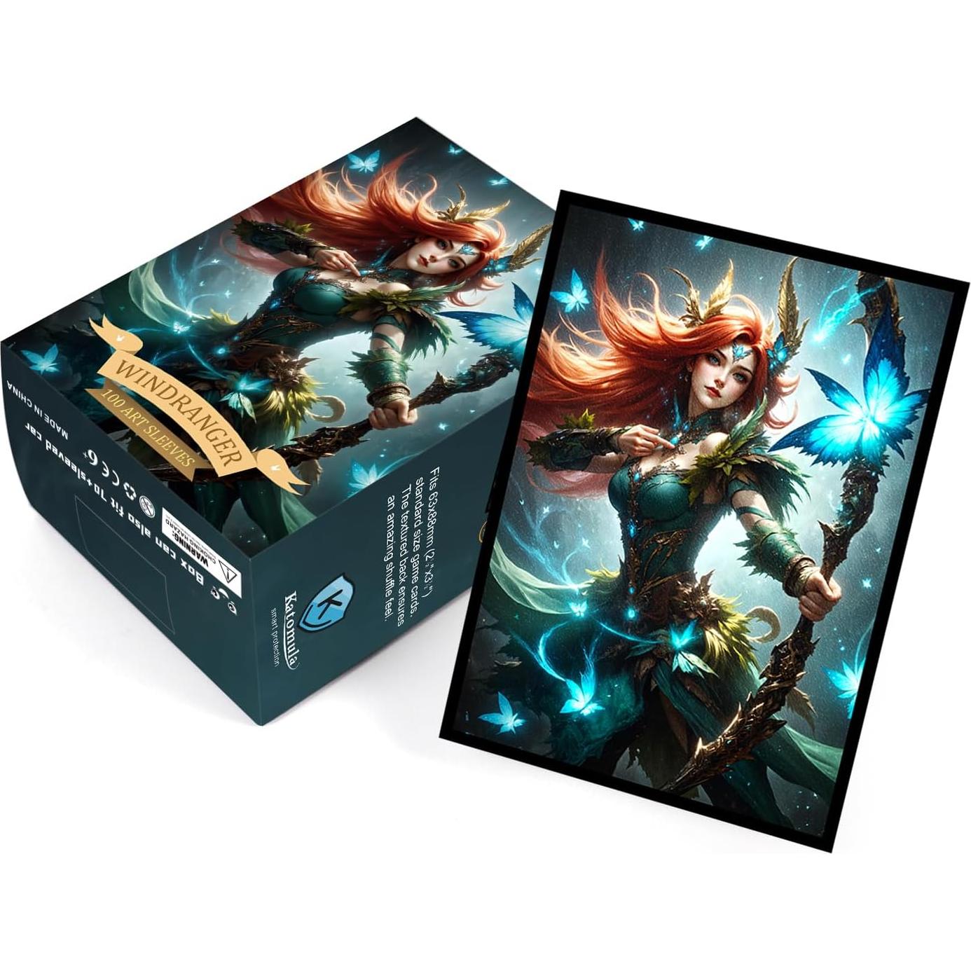 100 Fundas para Cartas Katomula WindRanger 66x88mm