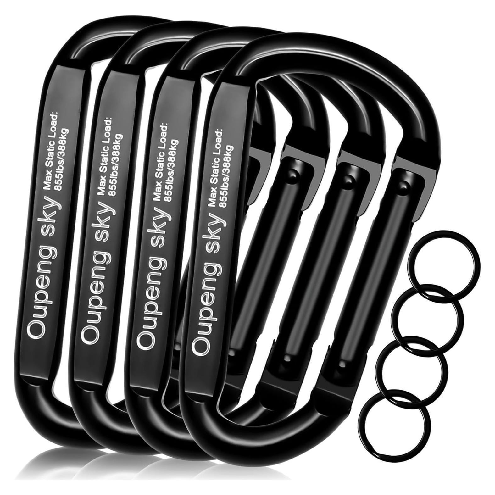 Clip de Carabiner Oupeng Sky 8cm 855lbs Multiusos Negro