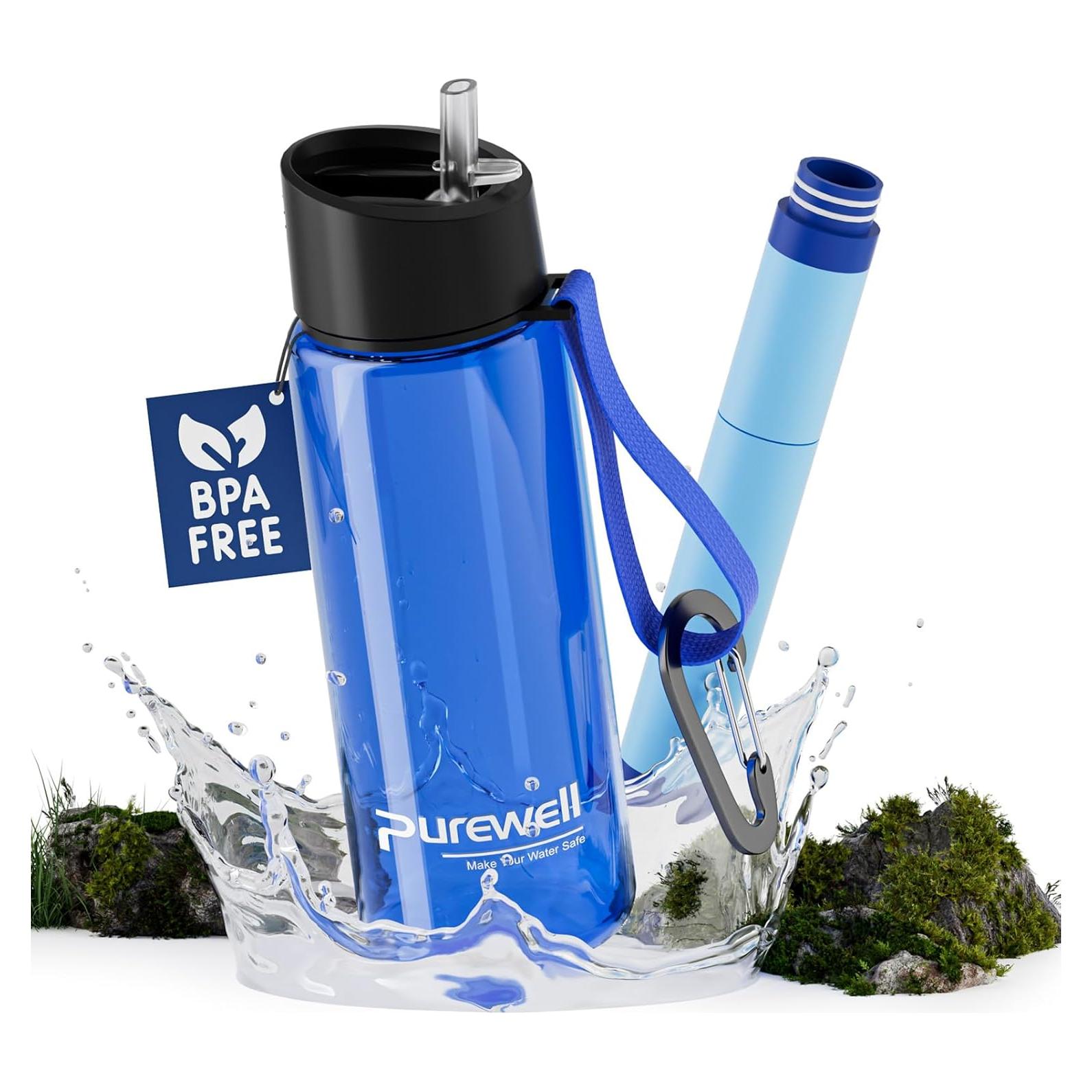 Botella de Agua Filtrada Purewell 5 Etapas Libre de BPA 295g