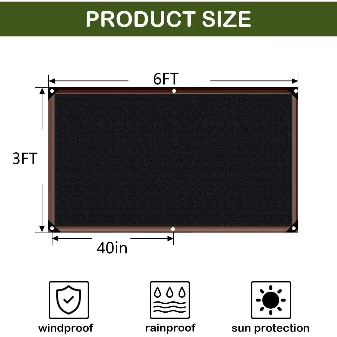 Tela de Sombra 70% TOTOZAKUL 1.83x0.91 m Negra Transpirable