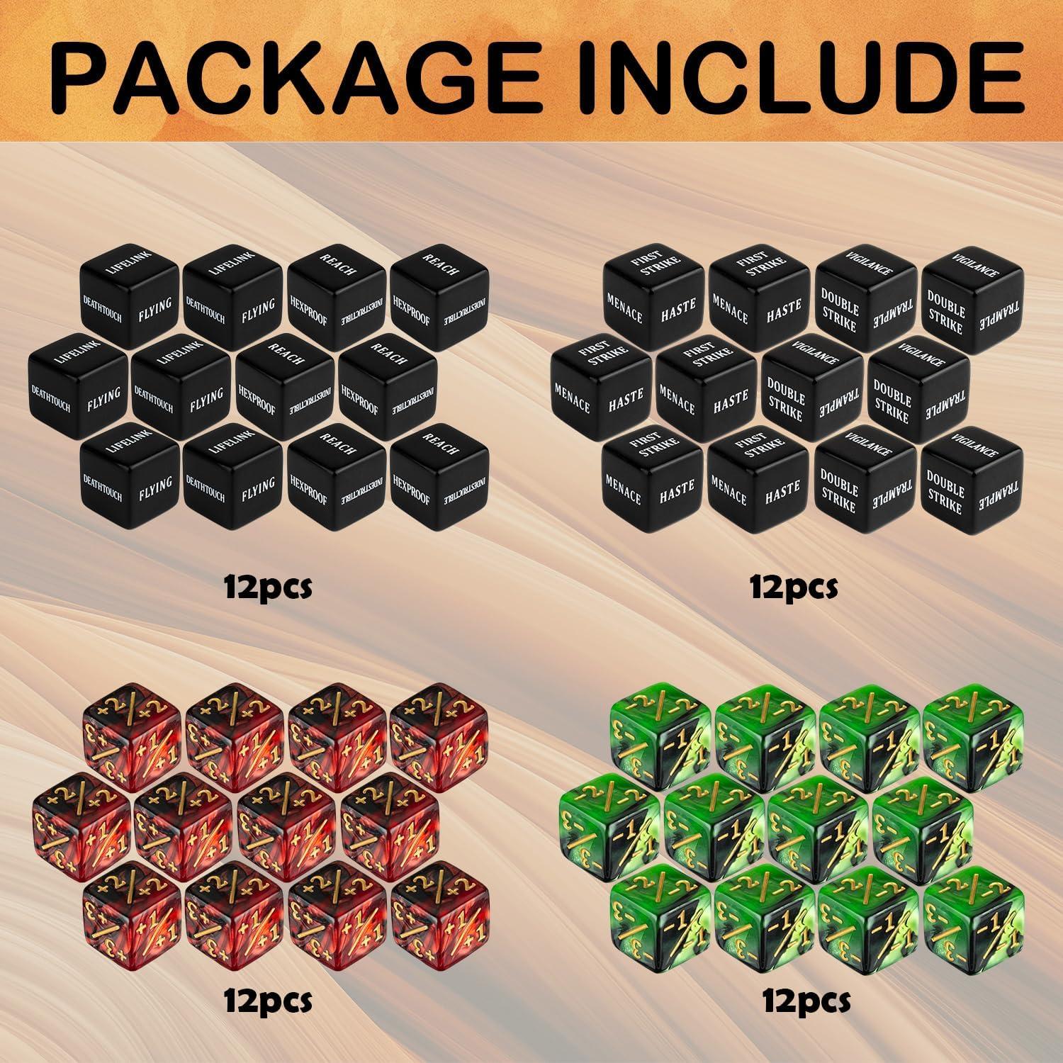 48 Dados Contadores MTG LAMJAM con Bolsa de Terciopelo