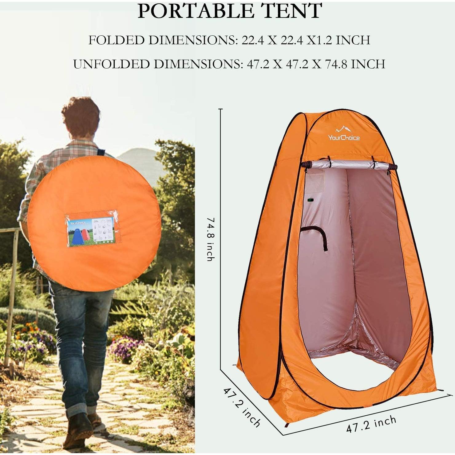 Carpa de Privacidad Pop Up Tu Elección 1.88m Naranja Camping