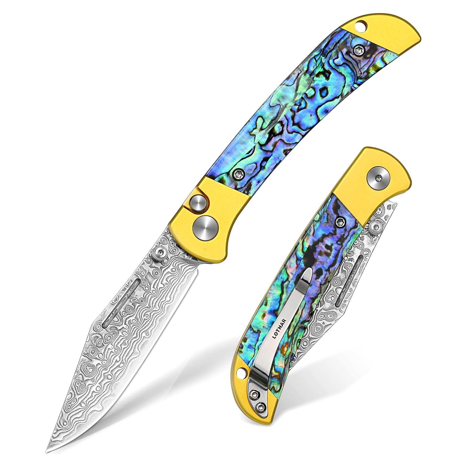 Cuchillo de bolsillo LOTHAR Damasco VG10 7.57 cm con clip