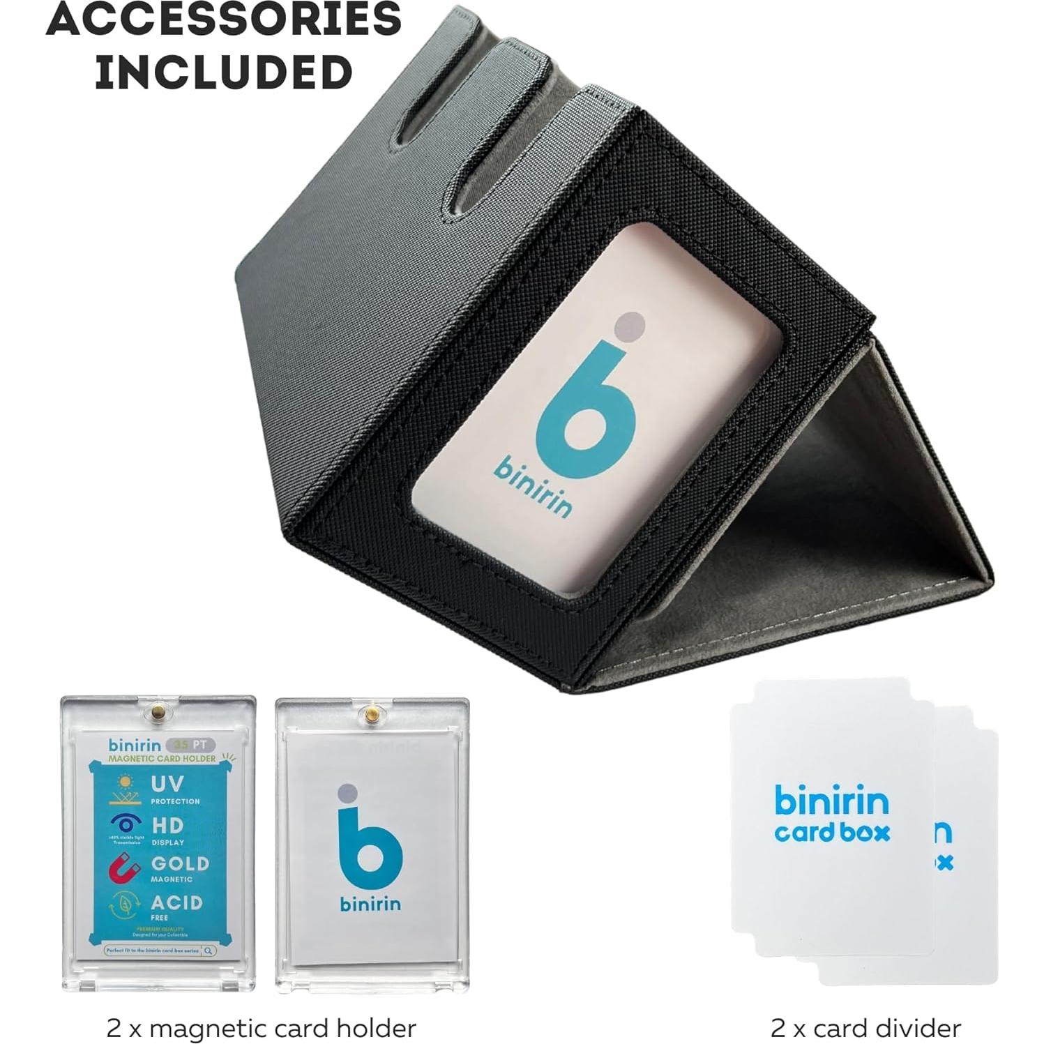 Caja de Almacenamiento para Cartas Binirin 280+ Negro y Gris