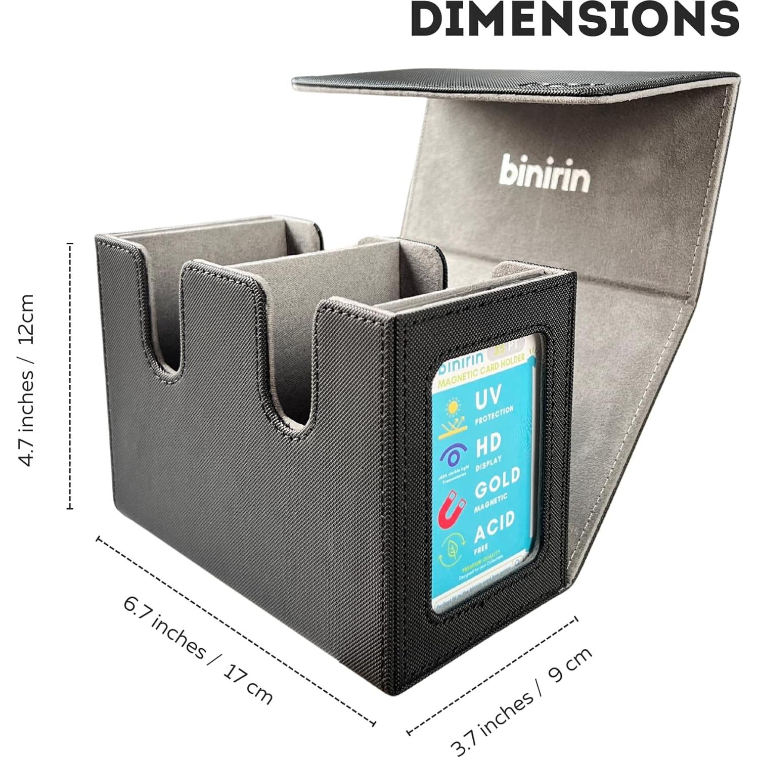 Caja de Almacenamiento para Cartas Binirin 280+ Negro y Gris
