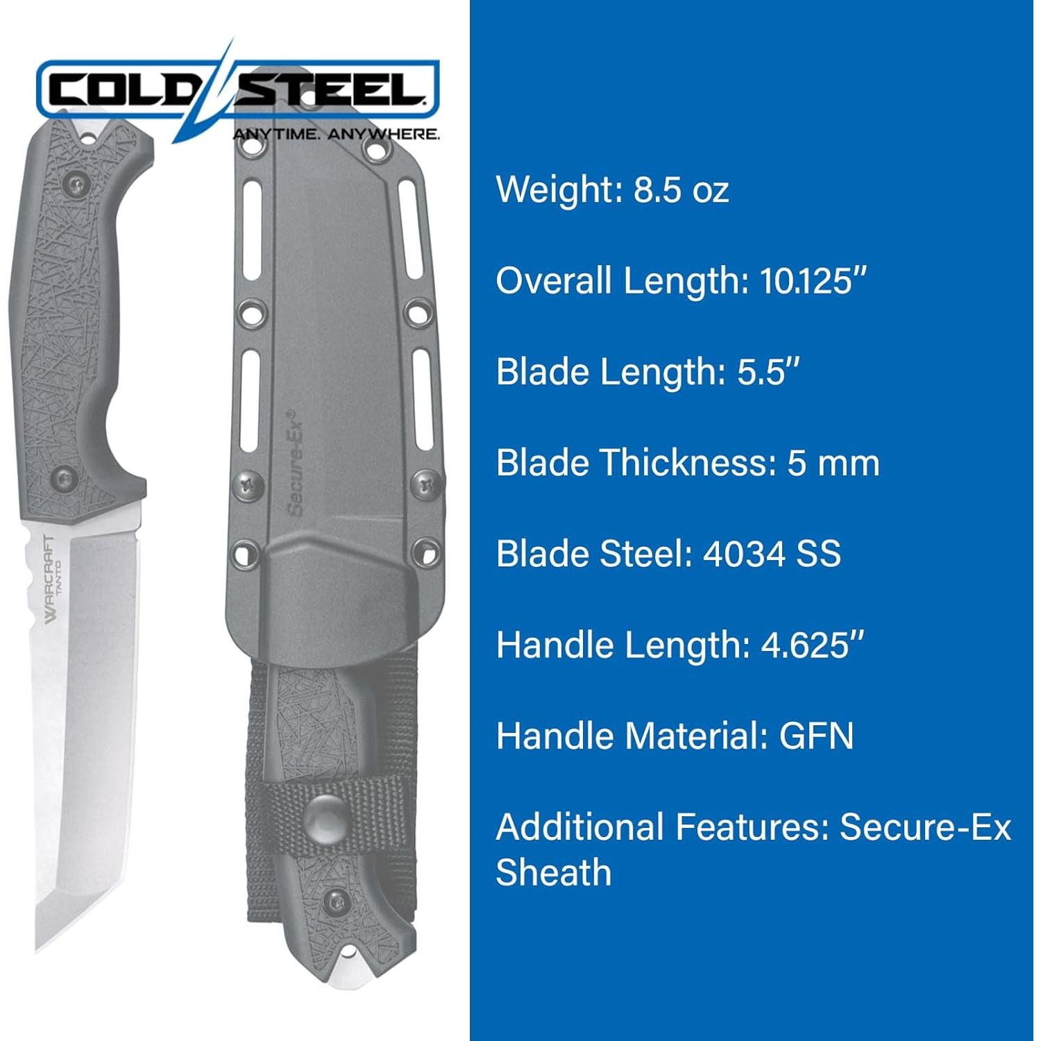 Cuchillo Táctico Cold Steel Warcraft Tanto 5.5" (14 cm) GFN