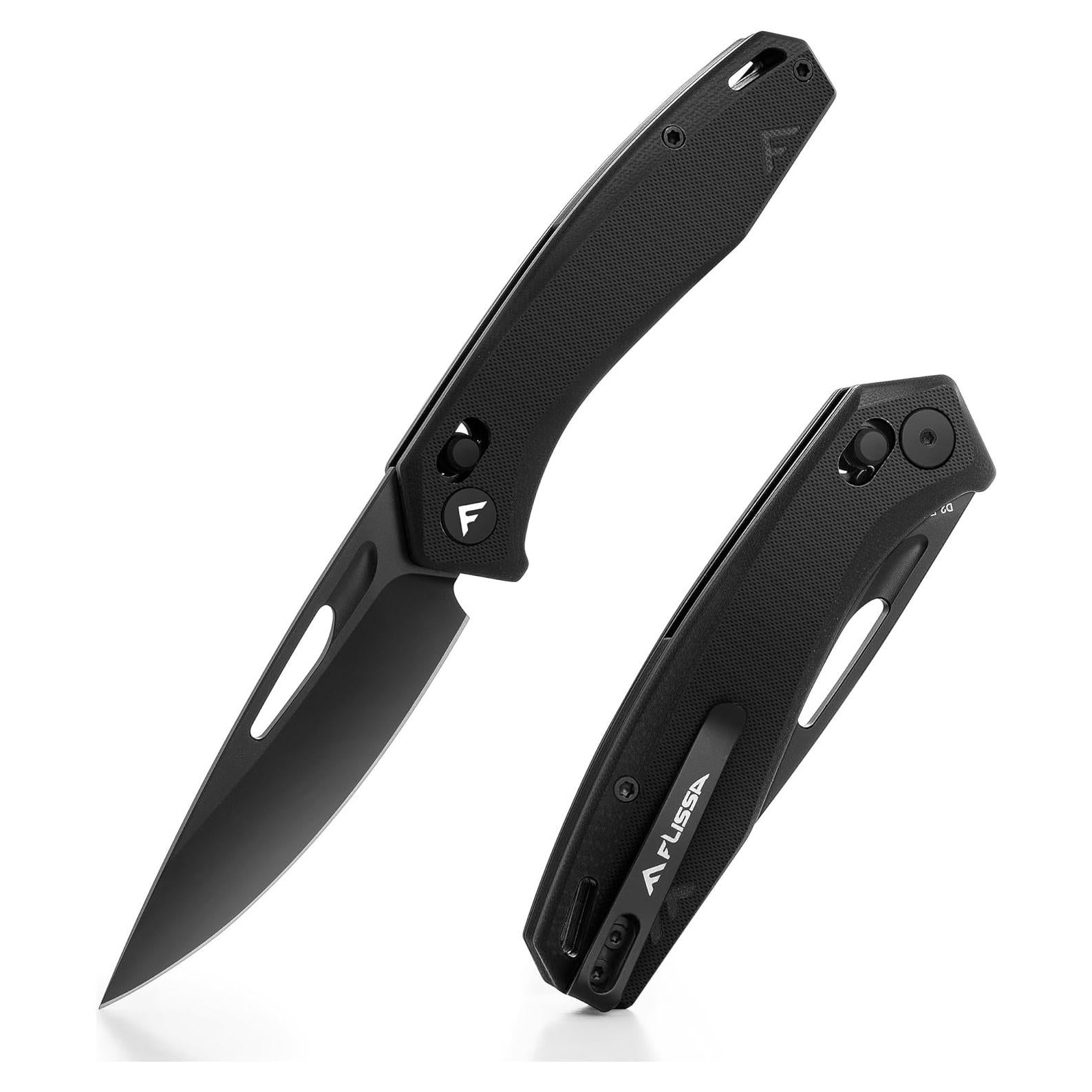 Cuchillo Plegable FLISSA EDC Acero D2 8.9 cm Mango G10 Negro