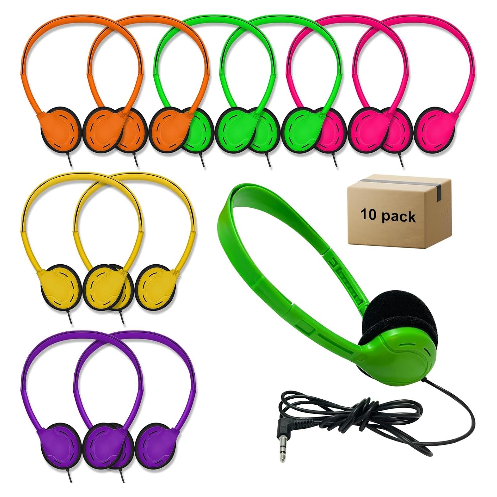 30 Auriculares Ajustables ZHENWAY para Niños 3.5mm Negros