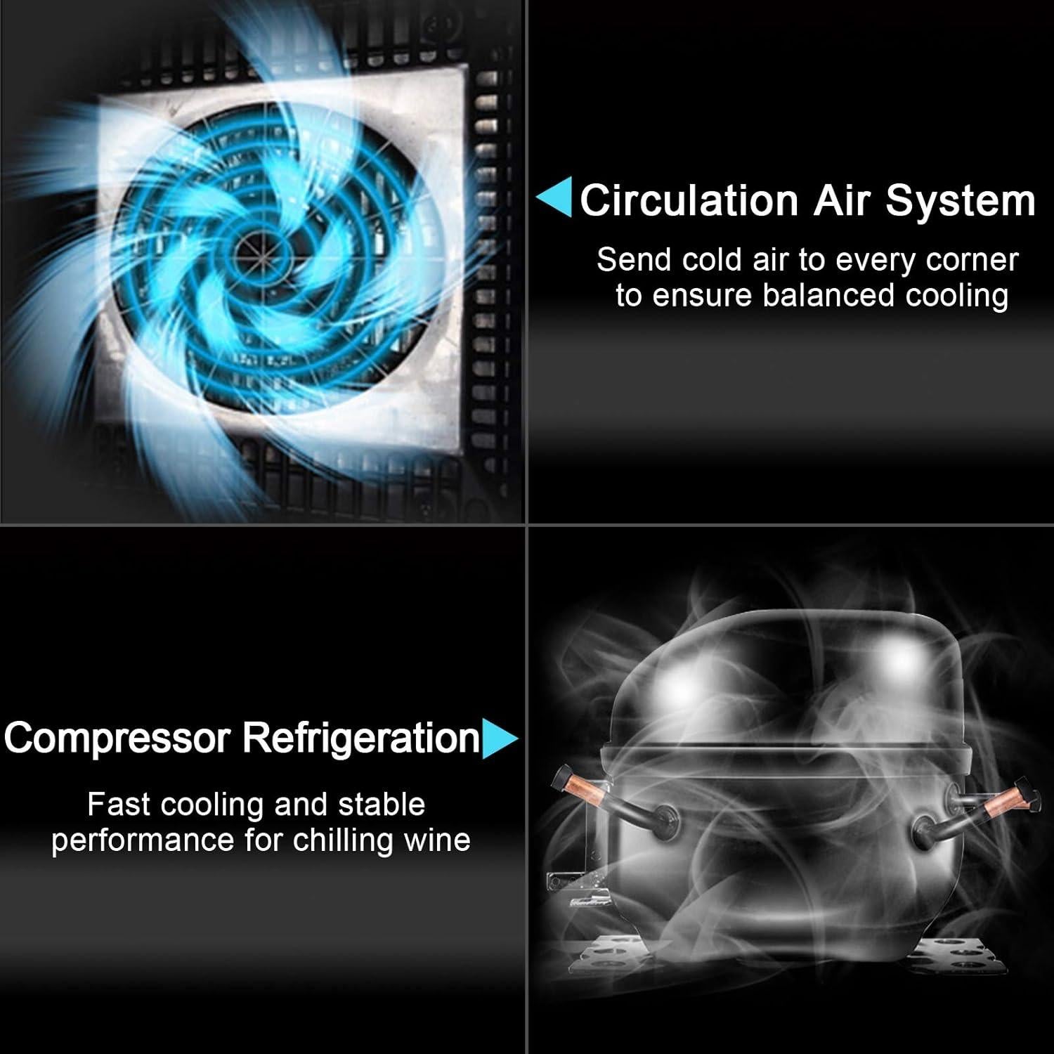 Frigorífico de Vino LEADZM 18 Botellas Control Táctil 52L