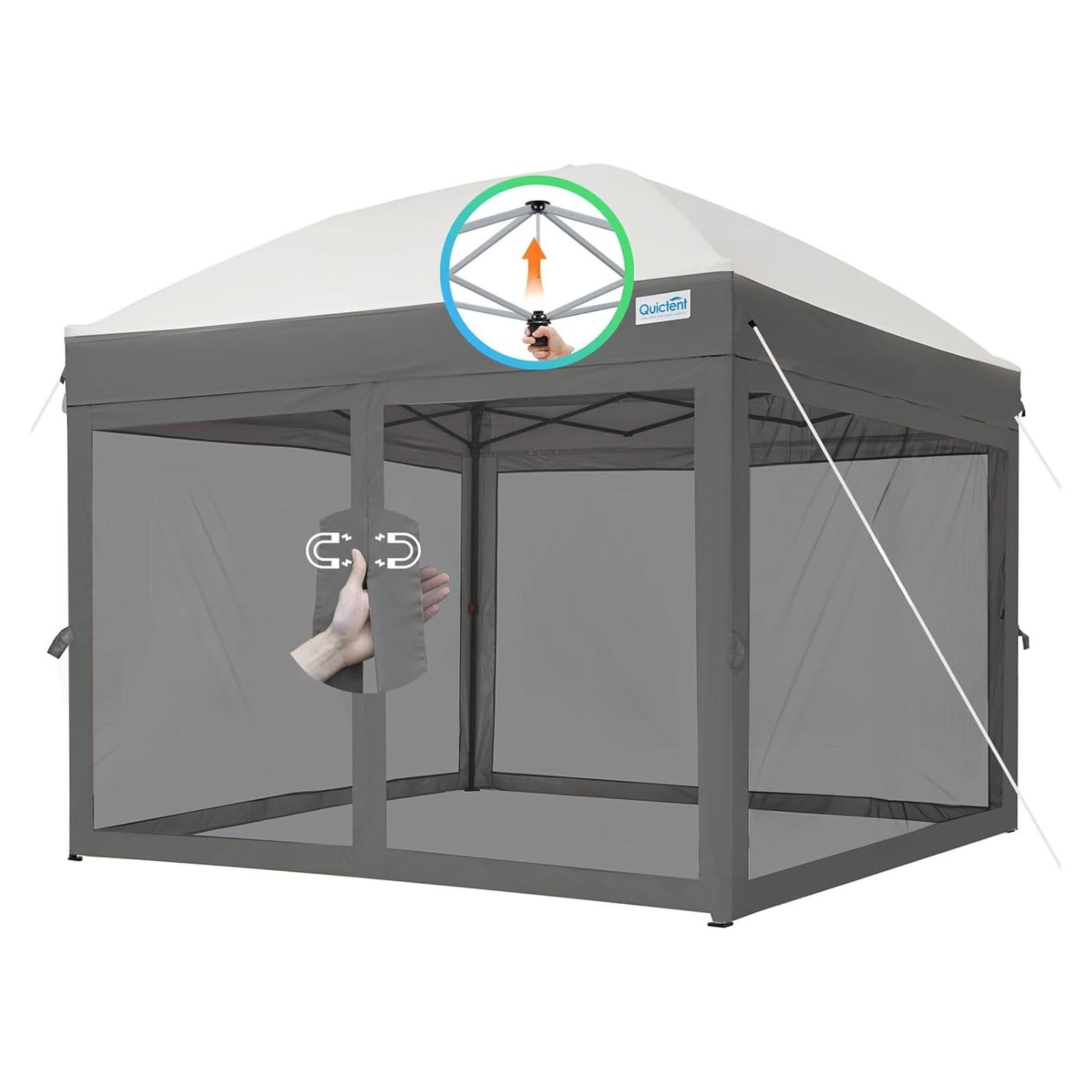 Carpa Plegable Quictent 8x8 con Mosquitera y Puertas Magnéticas