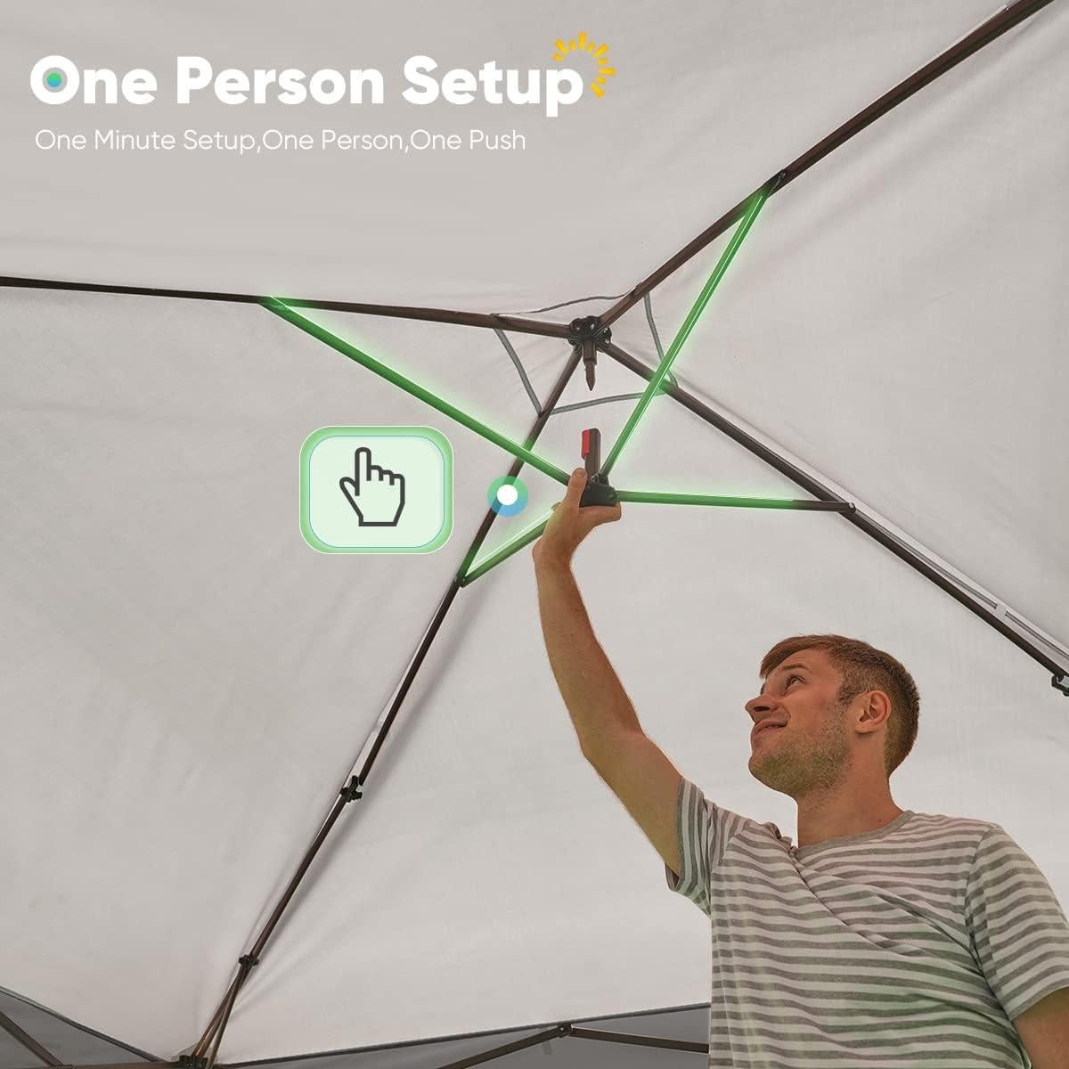 Carpa Plegable Quictent 8x8 con Mosquitera y Puertas Magnéticas