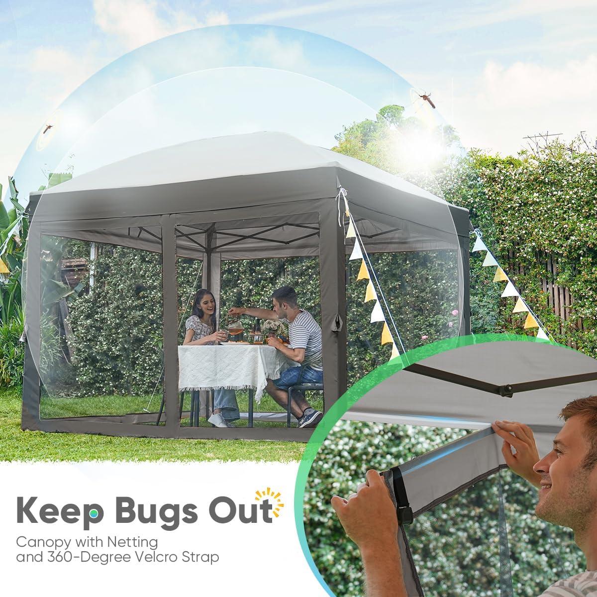 Carpa Plegable Quictent 8x8 con Mosquitera y Puertas Magnéticas