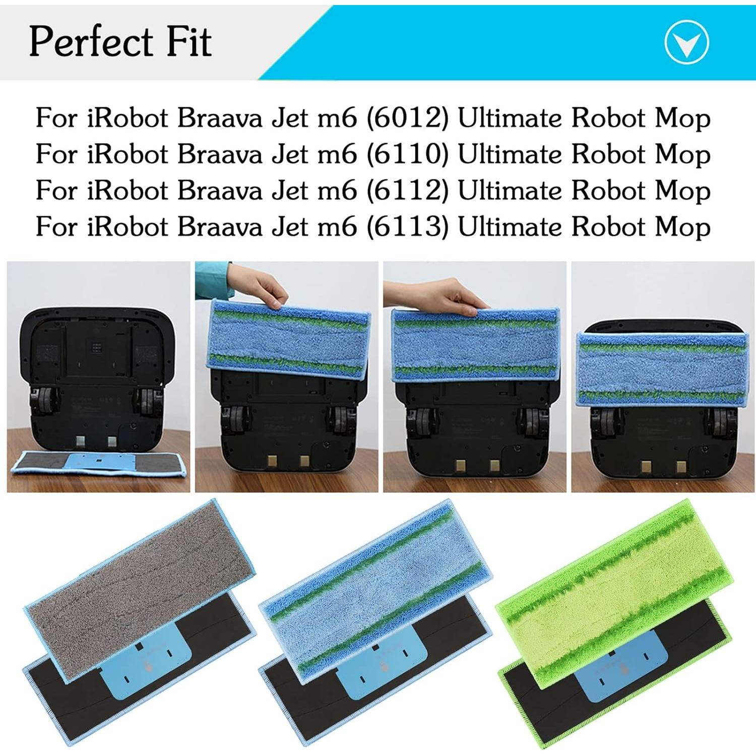 Extolife 6 Almohadillas M6 para iRobot Braava Jet m6