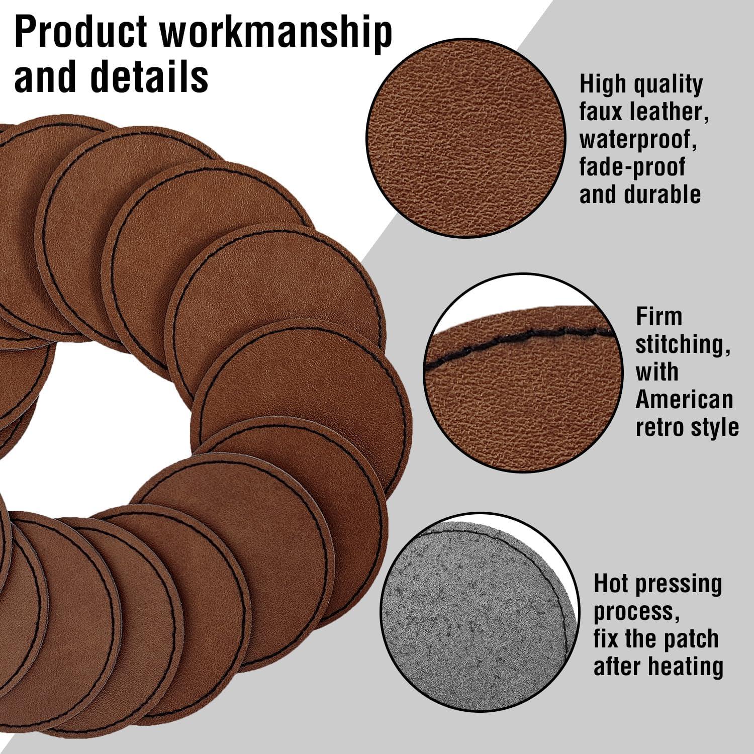 30 Piezas Parche de Cuero Sintético TACVEL para Planchar